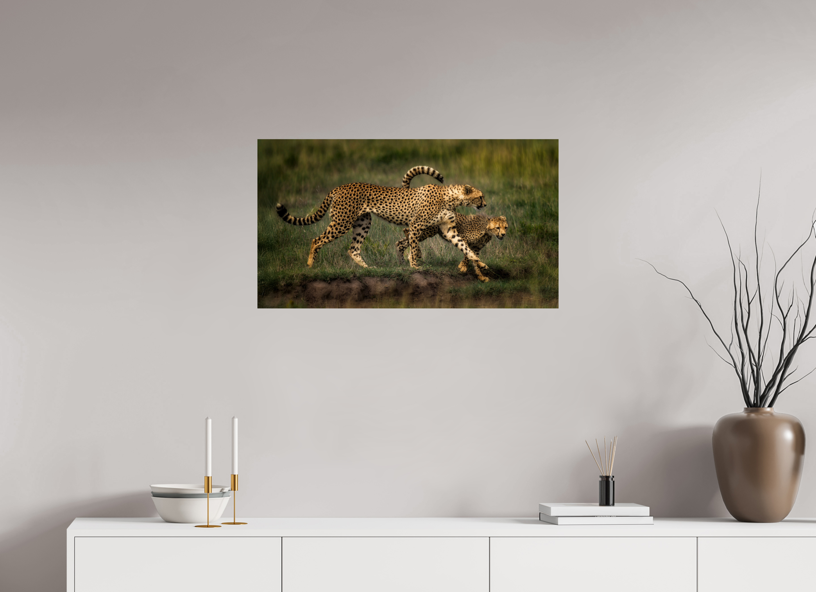 32 x 18″, Giclée Alu-Dibond Mother & Son on the Serengeti