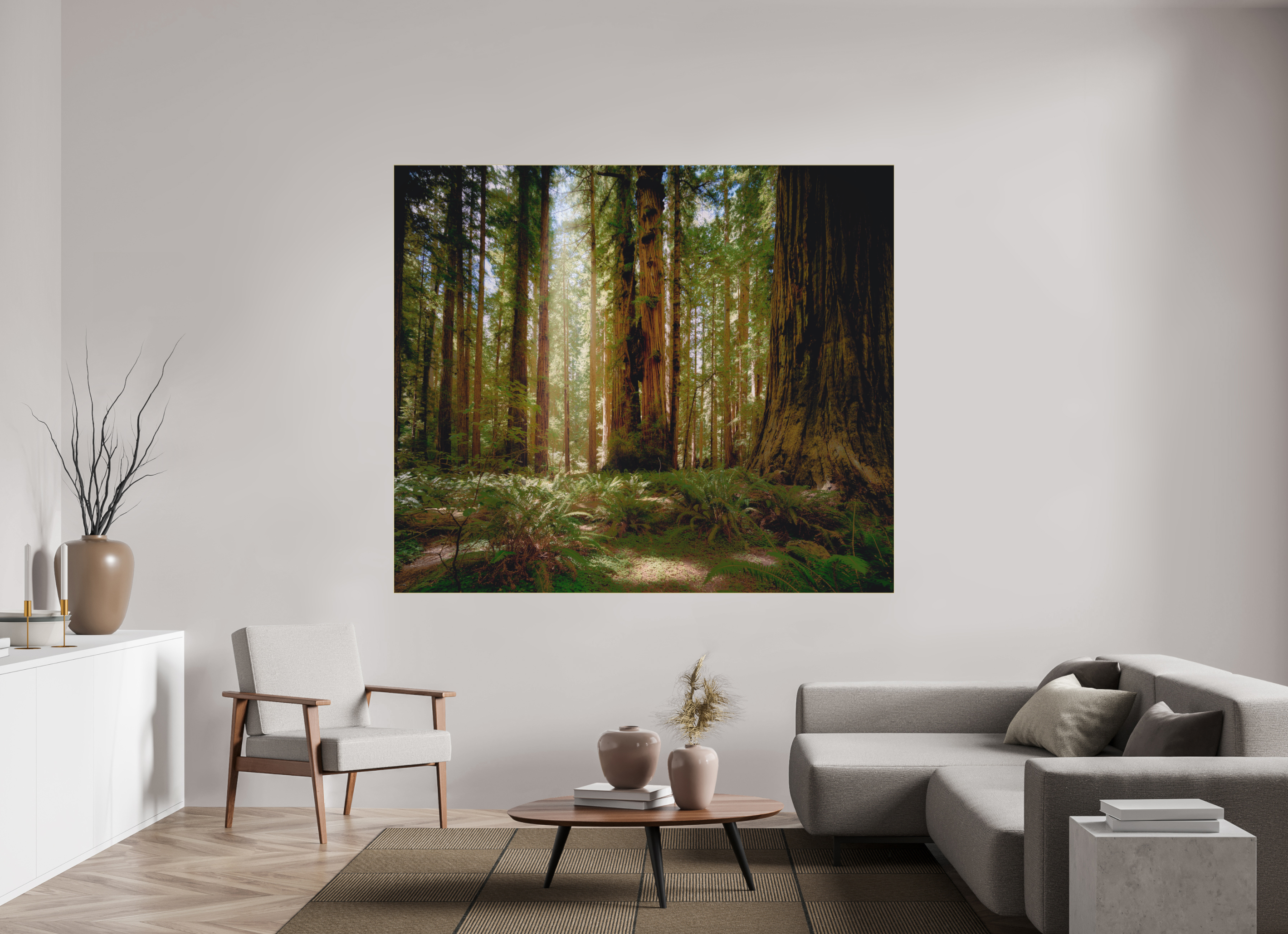 78.3 x 67″, Bonded Acrylic Gold Frame Life & Light Beneath the Giants