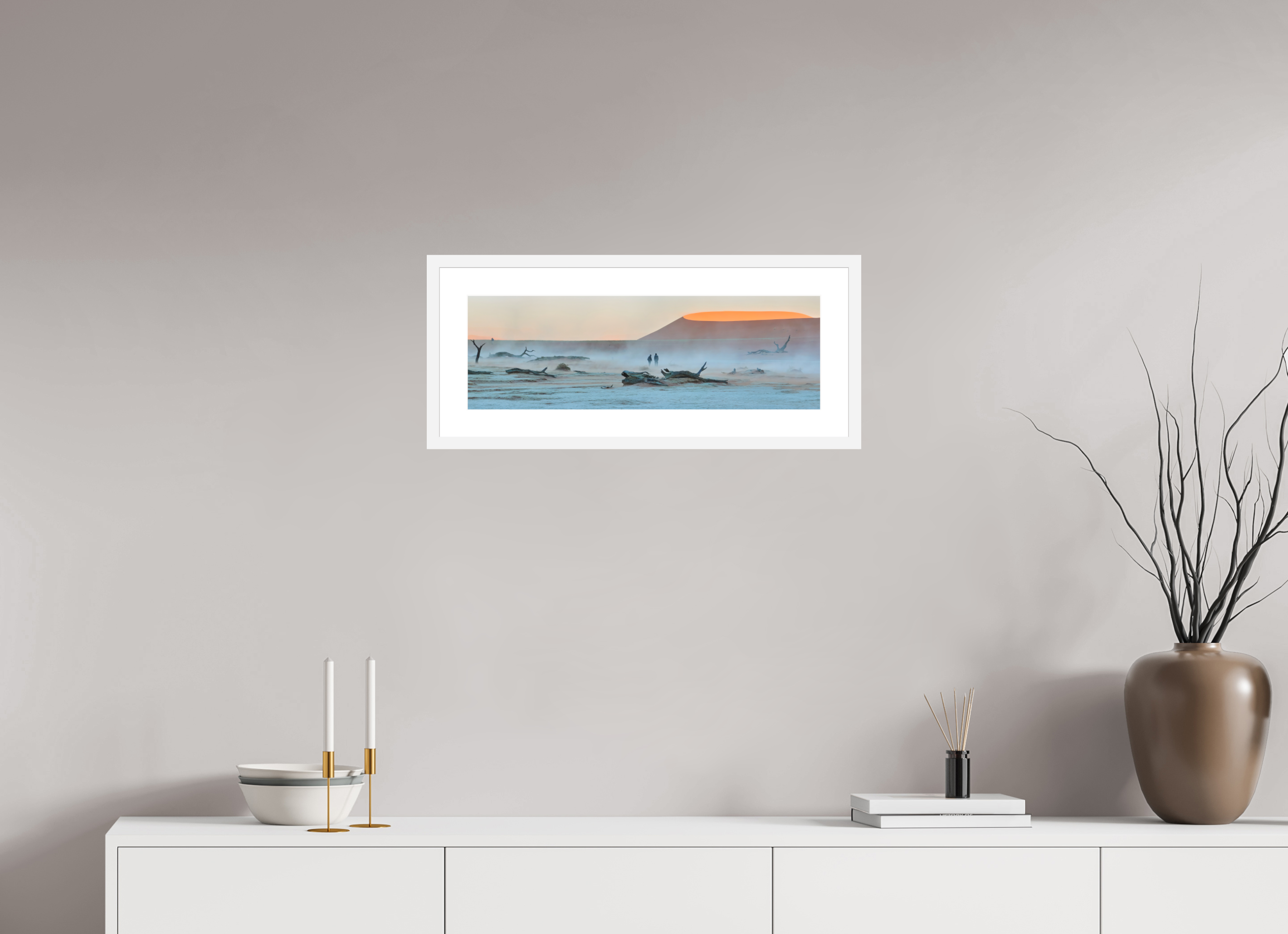 24 x 8″, Passe-Partout White Frame Survivors