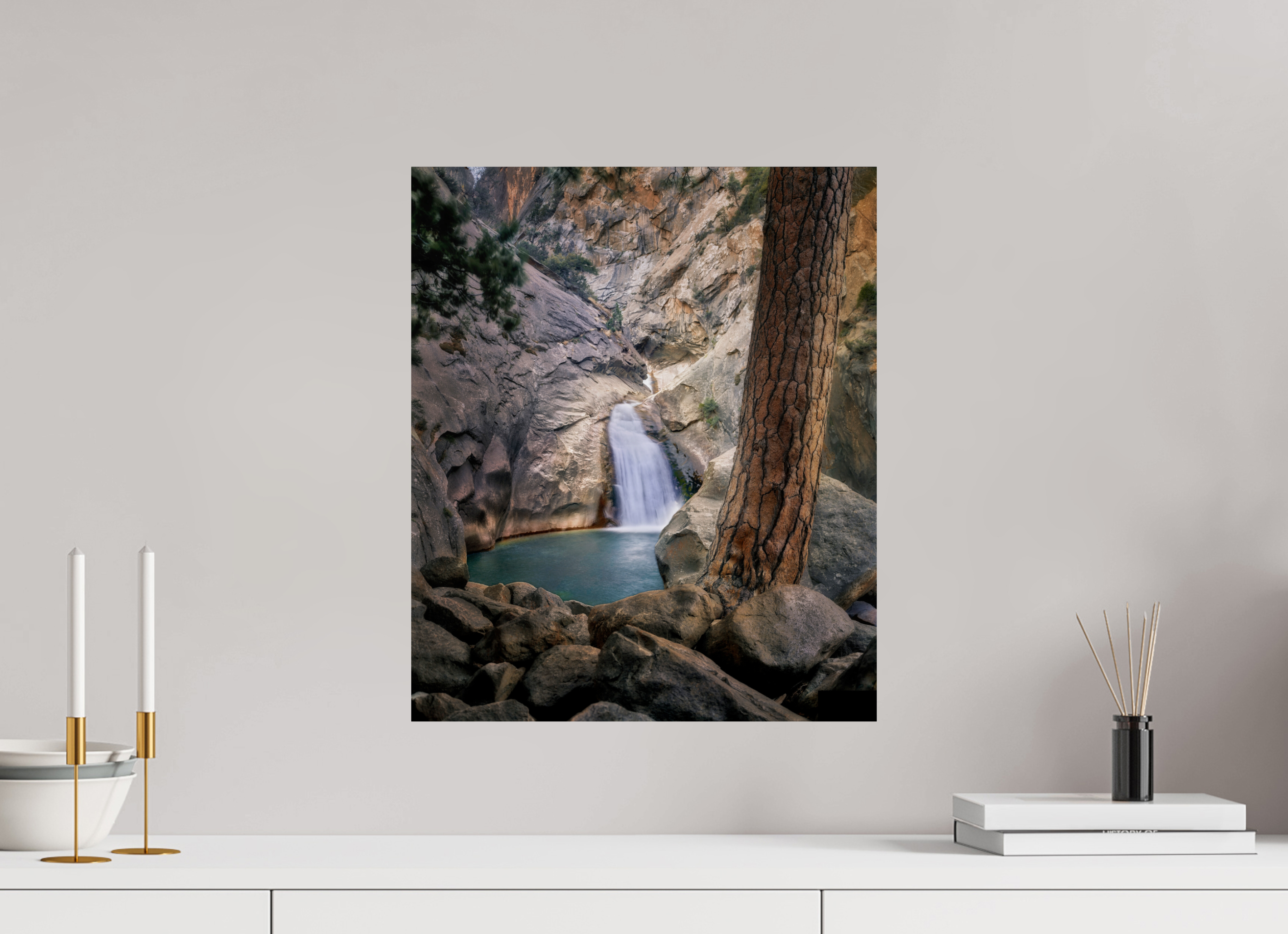 16 x 19.1″, Giclée Alu-Dibond Roaring River Falls I —Kings Canyon