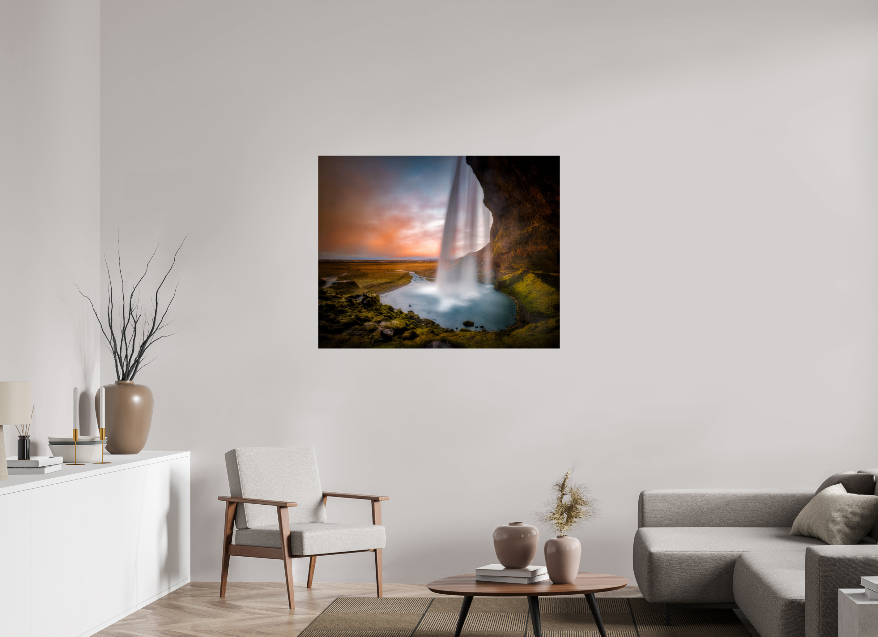45.1 x 36″, Giclée Alu-Dibond Seljalandsfoss