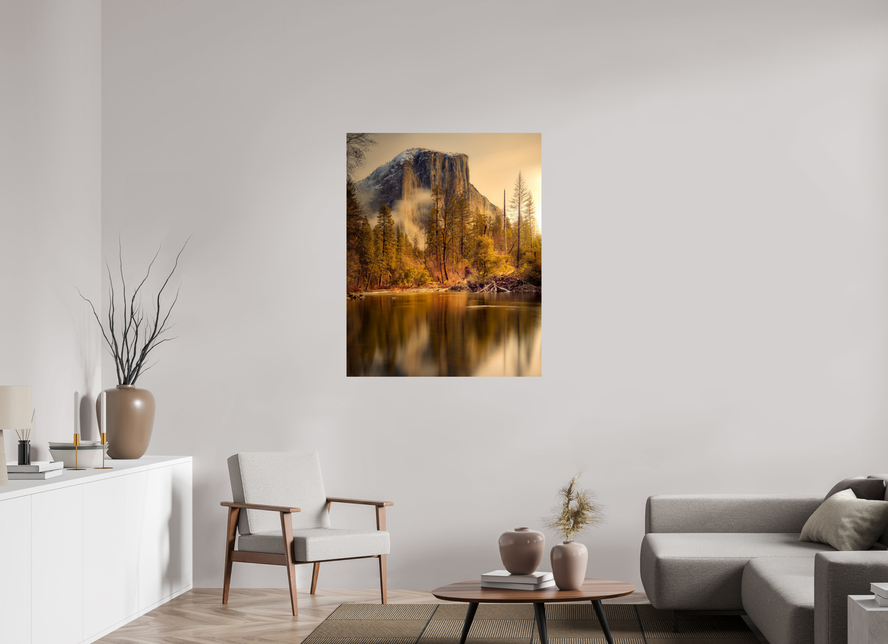 36 x 45″, Giclée Alu-Dibond Winter Sunrise At El Capitan