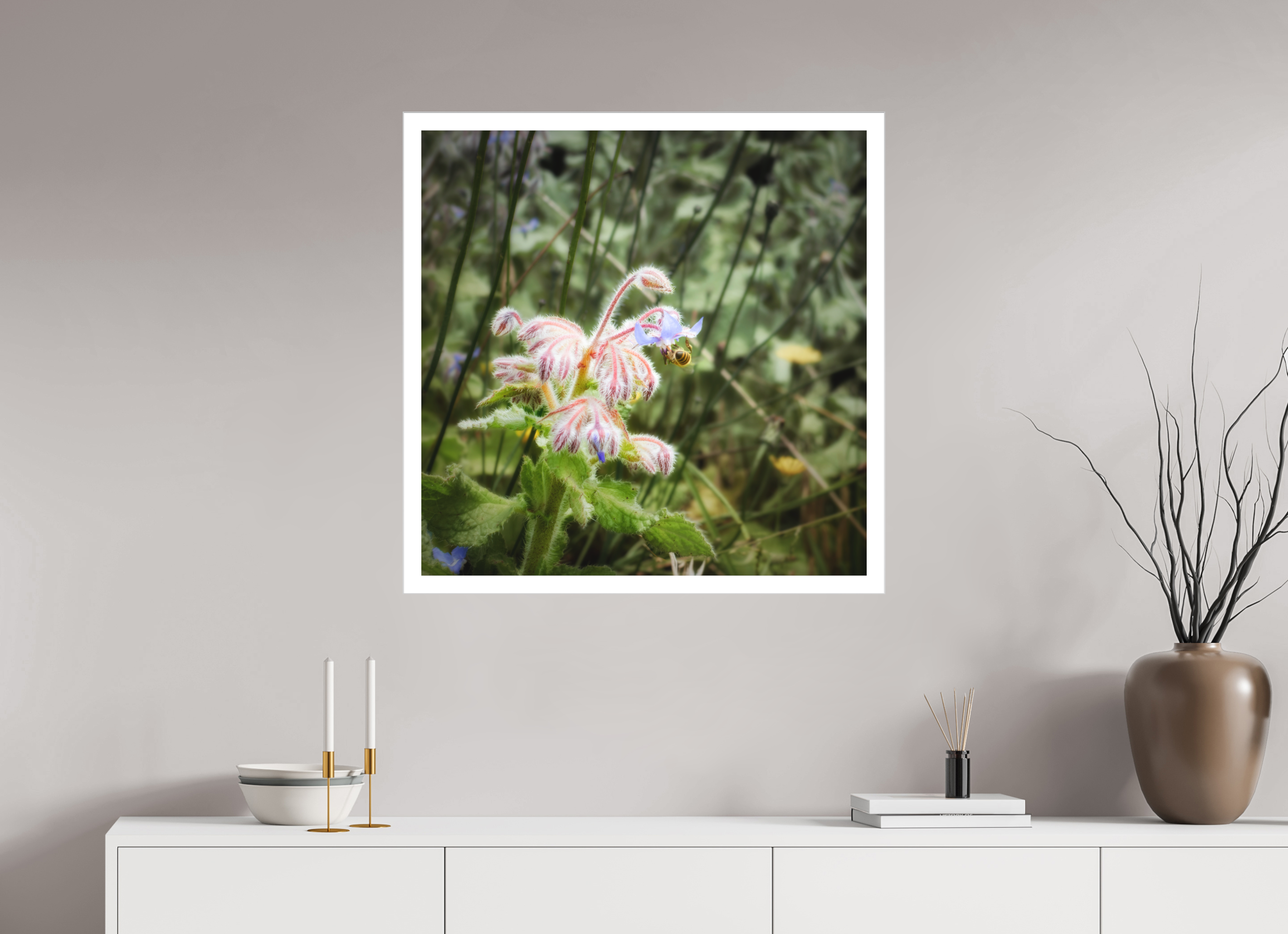 30 x 30″, Fine Art Bonded Acrylic Maui Honeybee Hard at Work