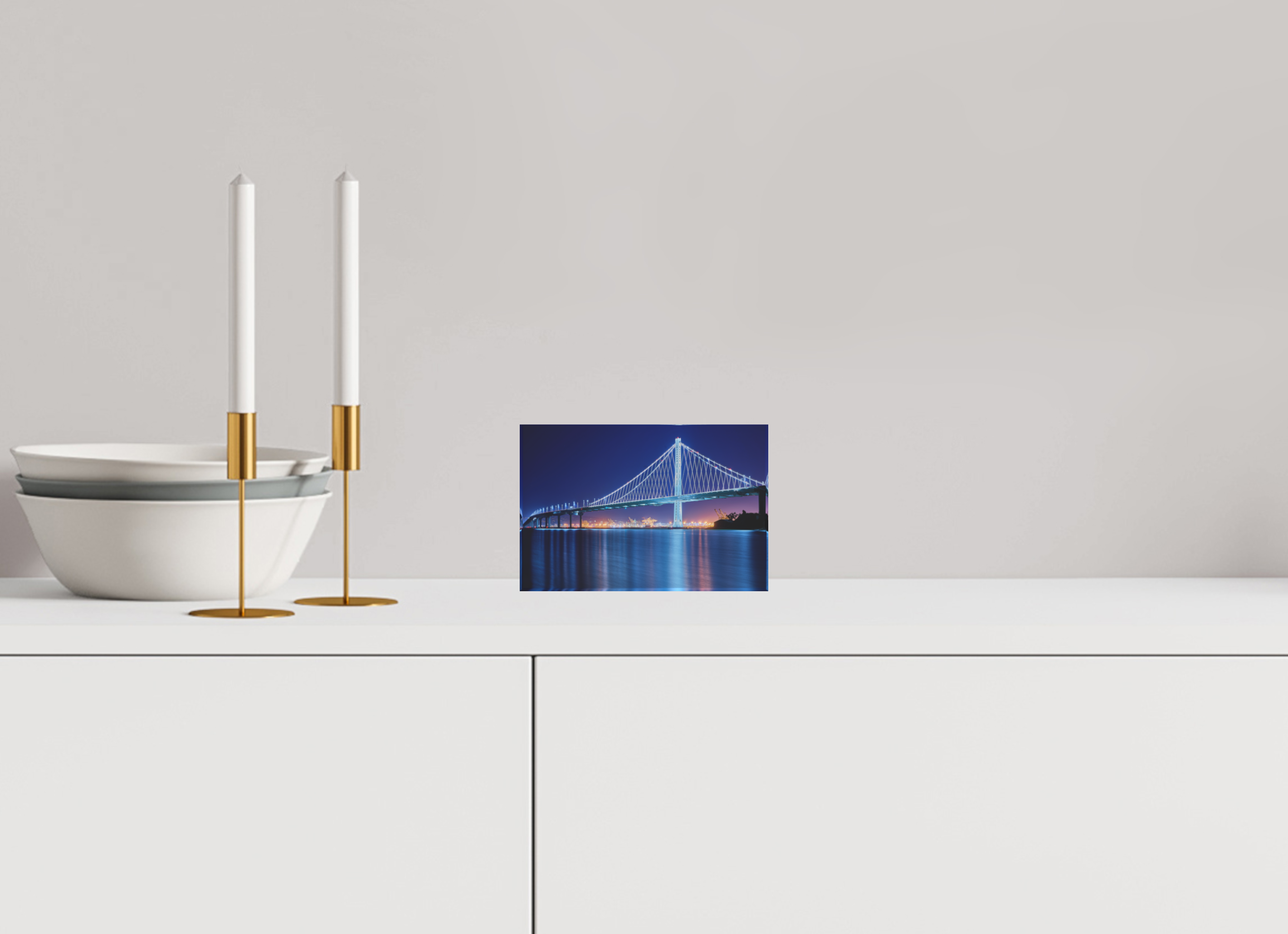 6 x 4″, Acrylic Block Gift Set The Bay Bridge at Night