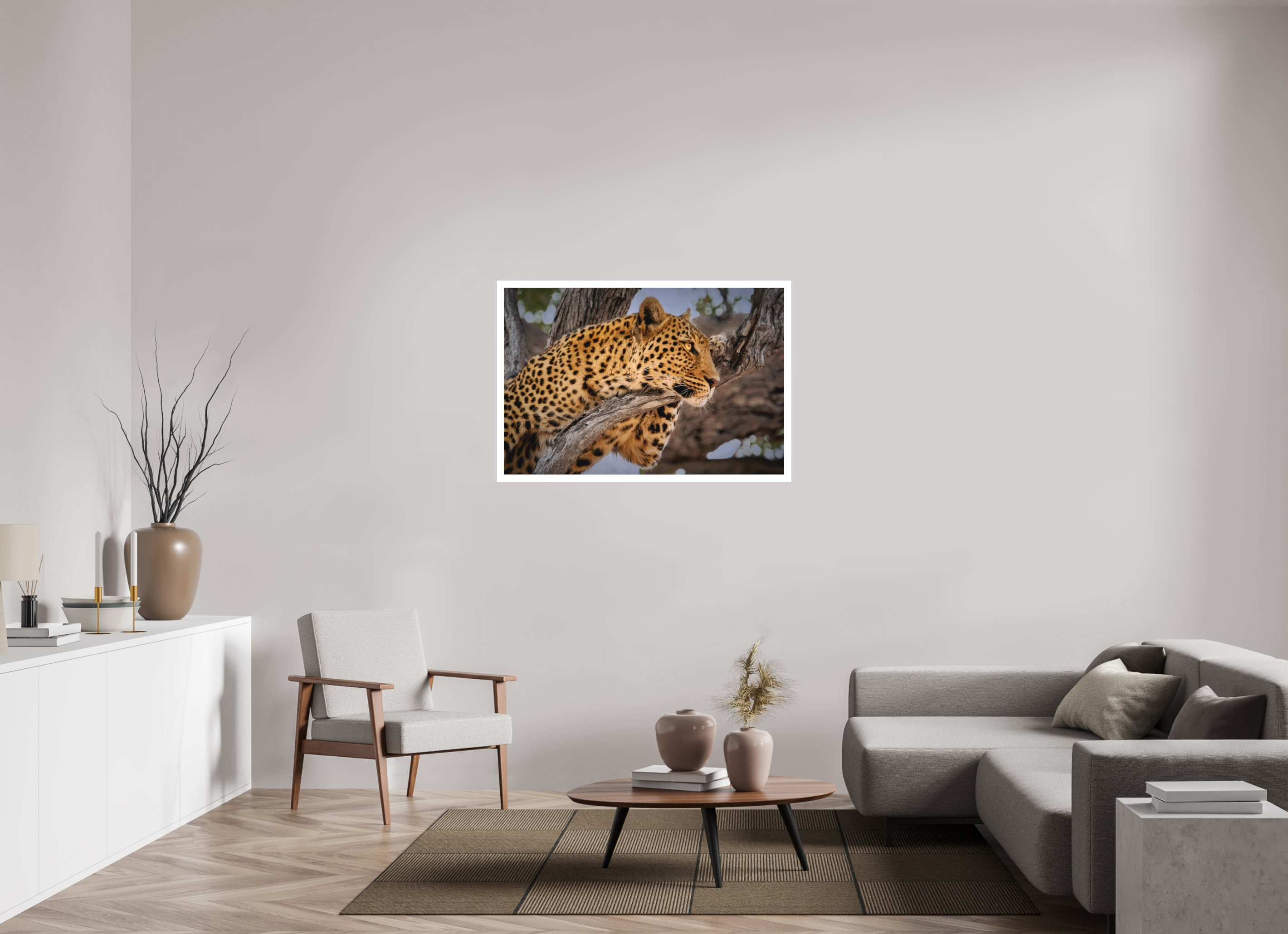 45 x 30″, Fine Art Bonded Acrylic Leopard Princess of Savute