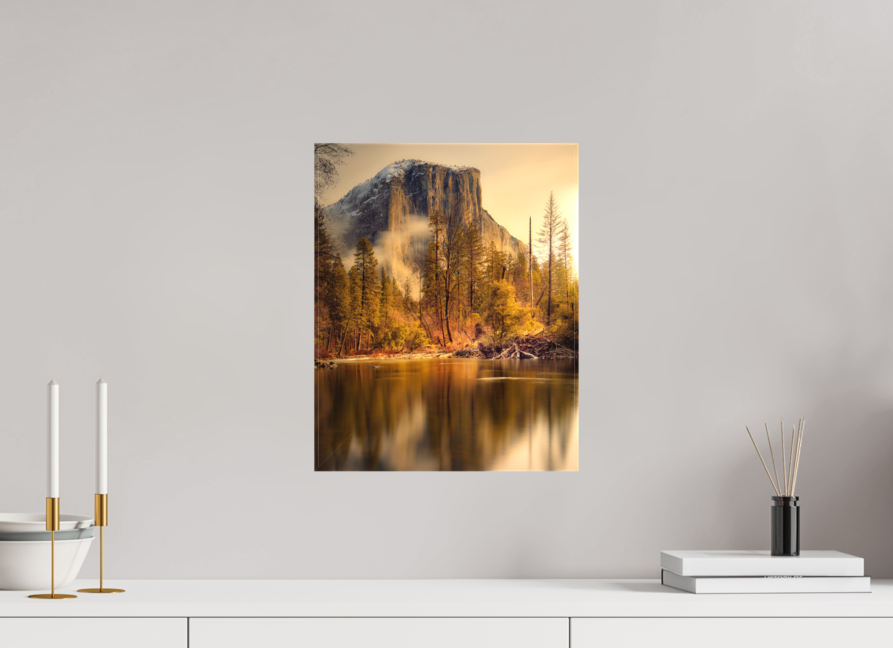 12 x 15″, Fine Art Textile Winter Sunrise At El Capitan