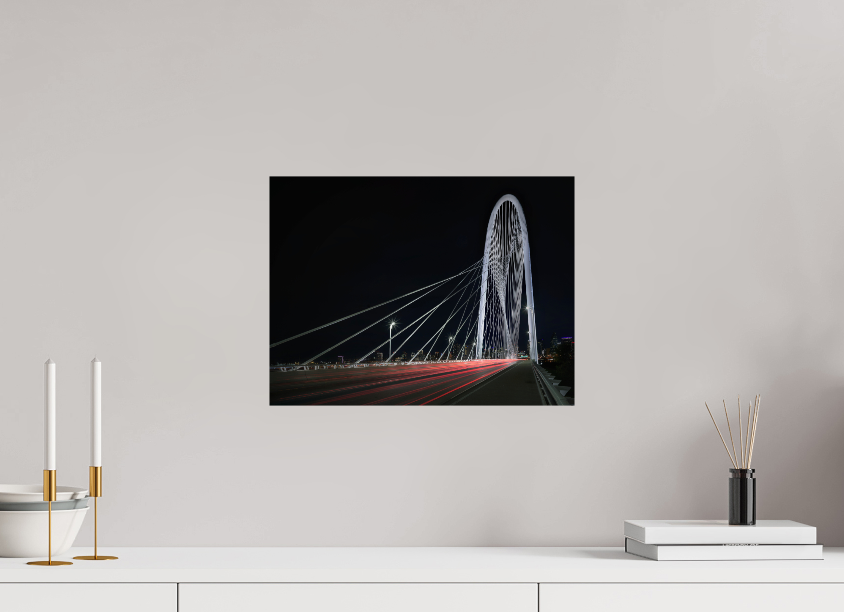 16 x 12″, Giclée Alu-Dibond Margaret Hunt Hill Bridge & Traffic Light Trails