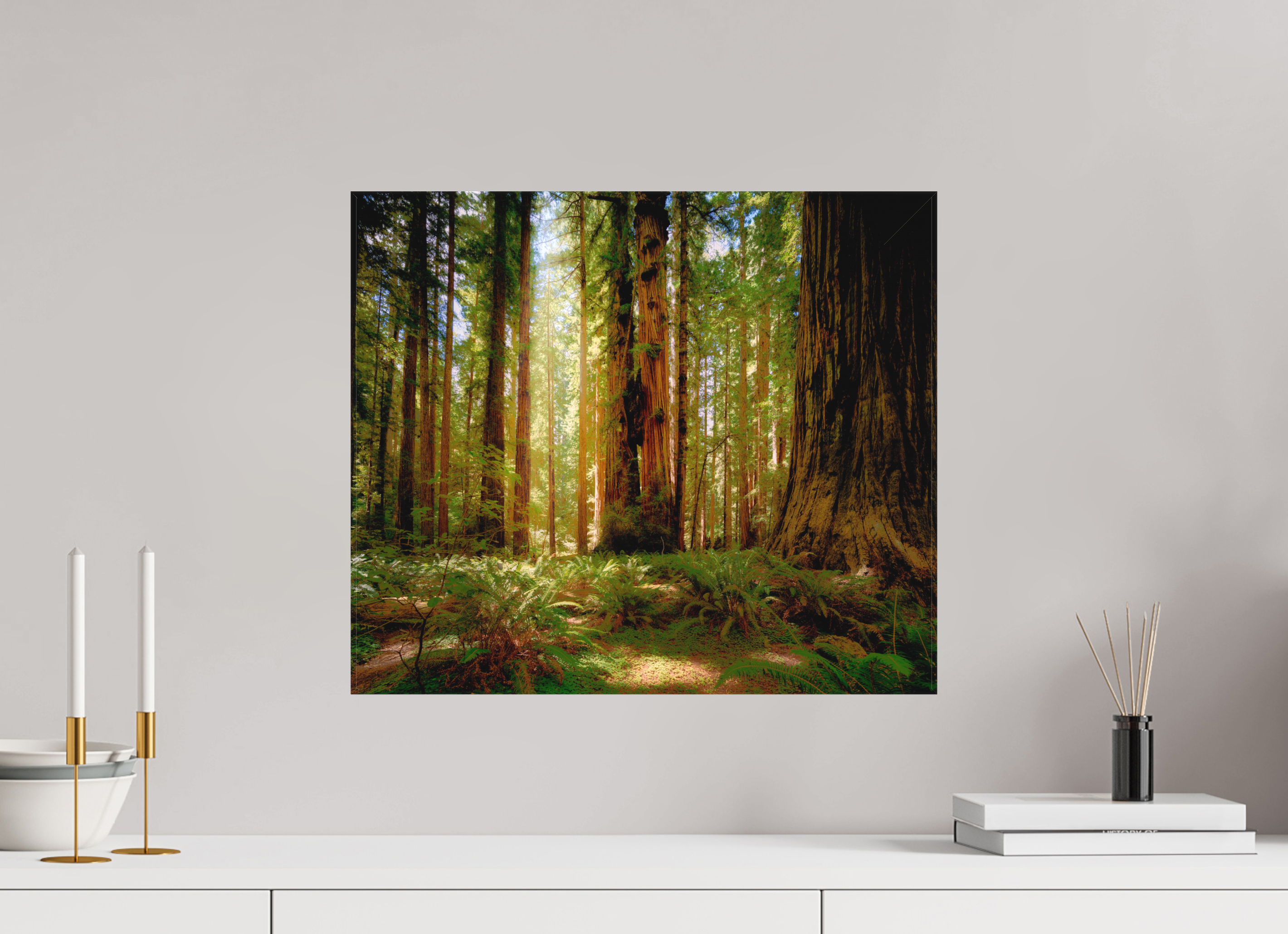 18.7 x 16″, Fine Art Textile Life & Light Beneath the Giants