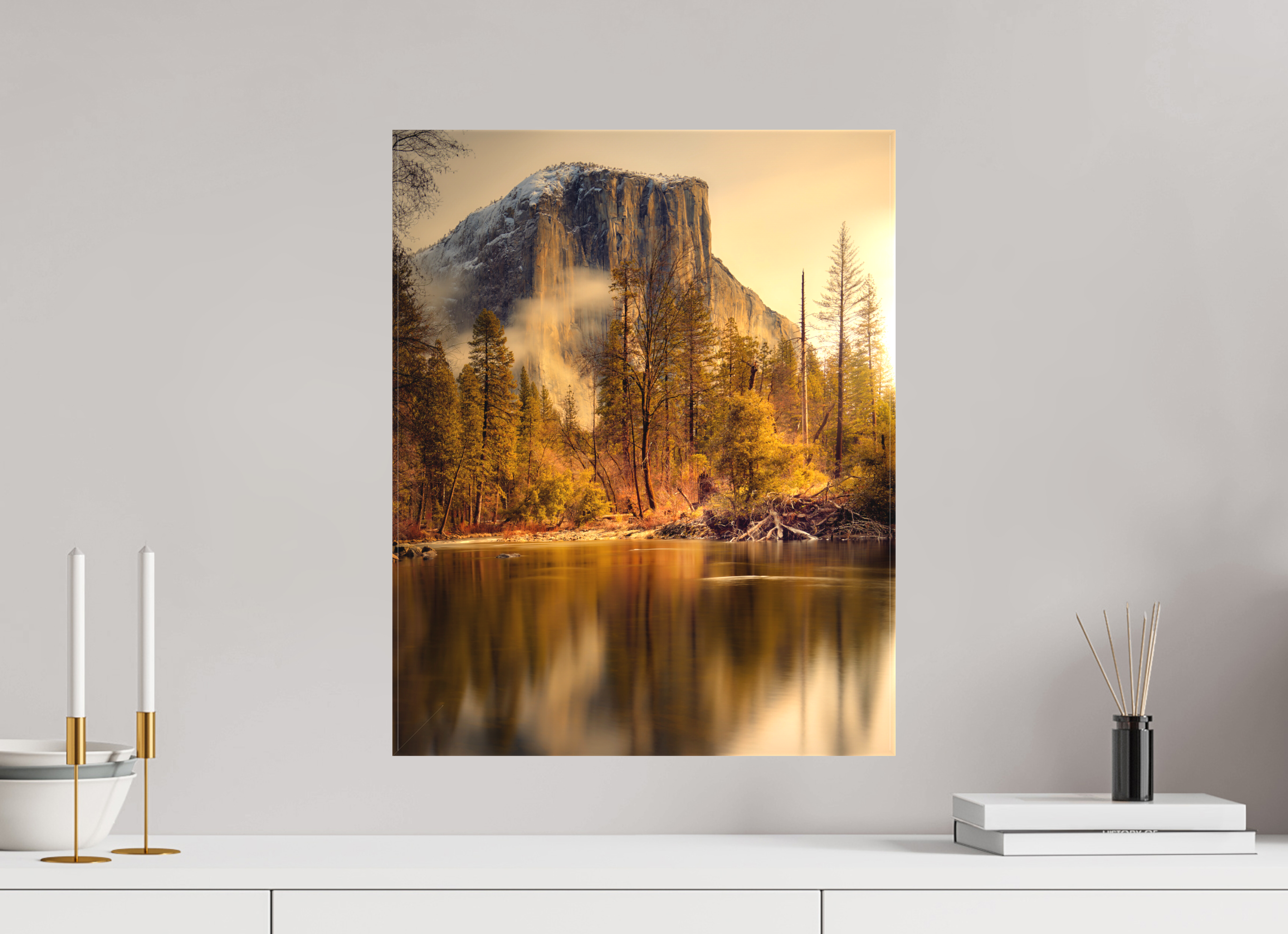 16 x 20″, Fine Art Textile Winter Sunrise At El Capitan