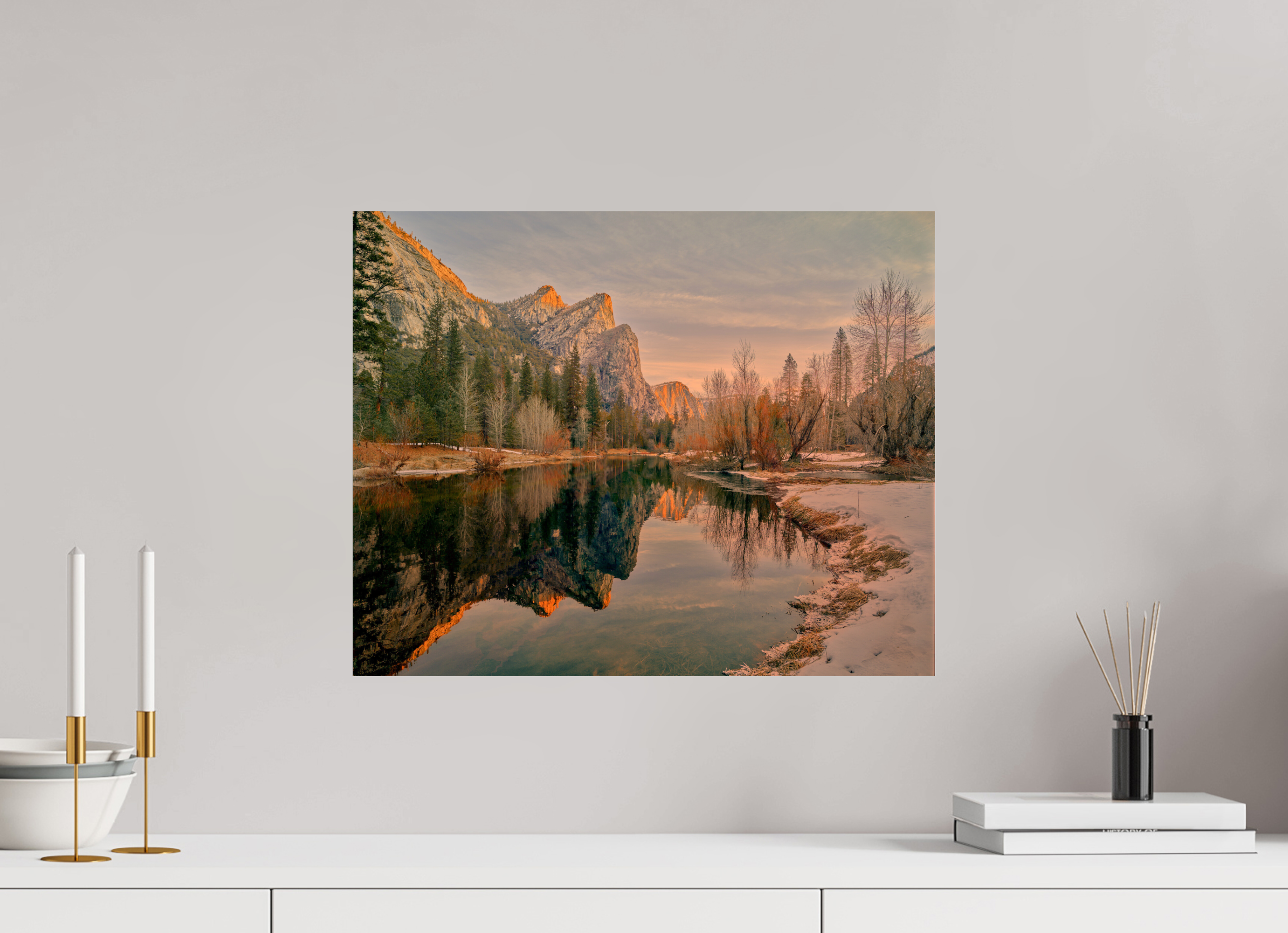 20 x 16″, Giclée Alu-Dibond Yosemite's Leviathans in Winter Dawn Light