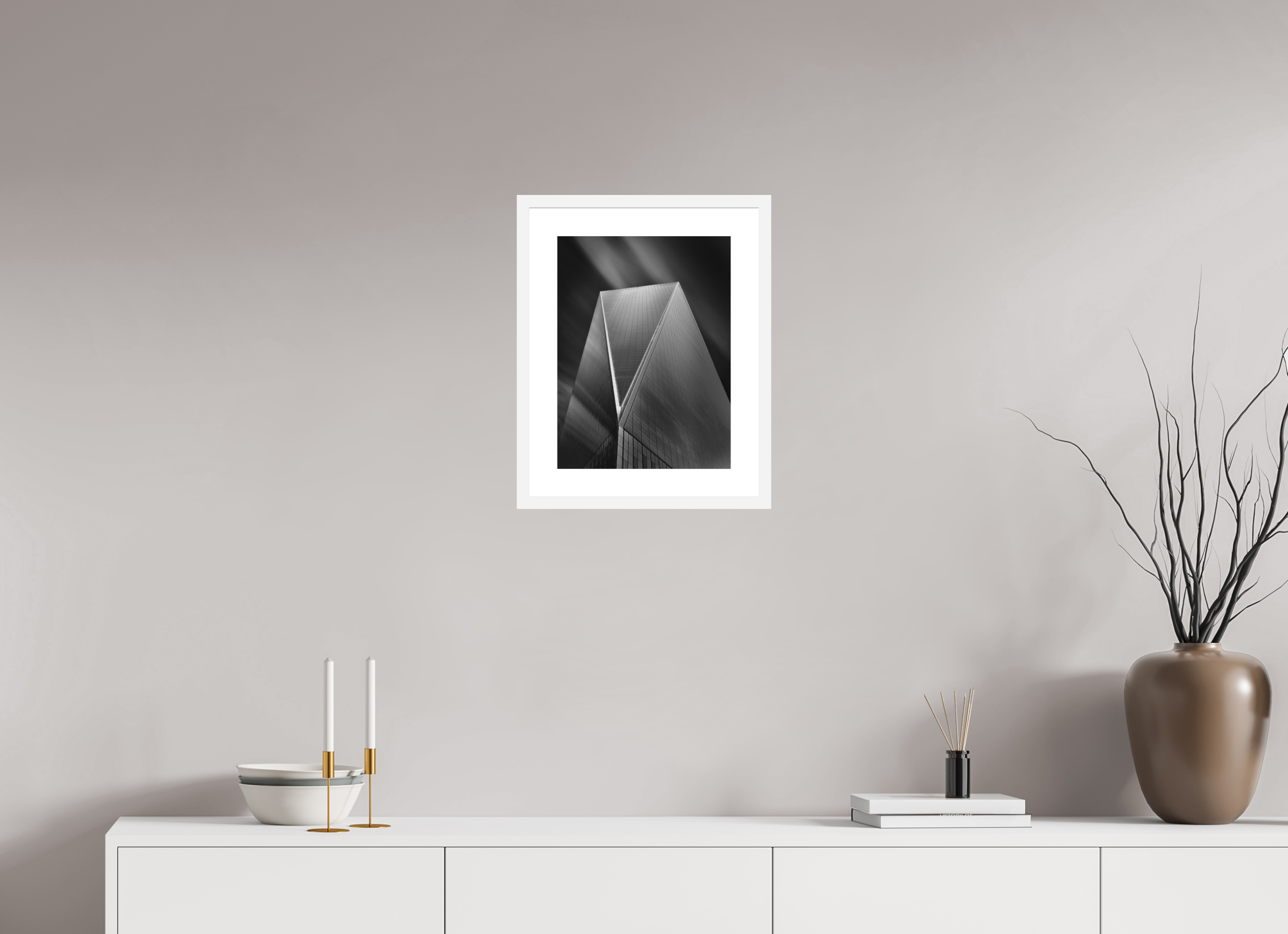 12 x 16″, Passe-Partout White Frame Freedom Tower