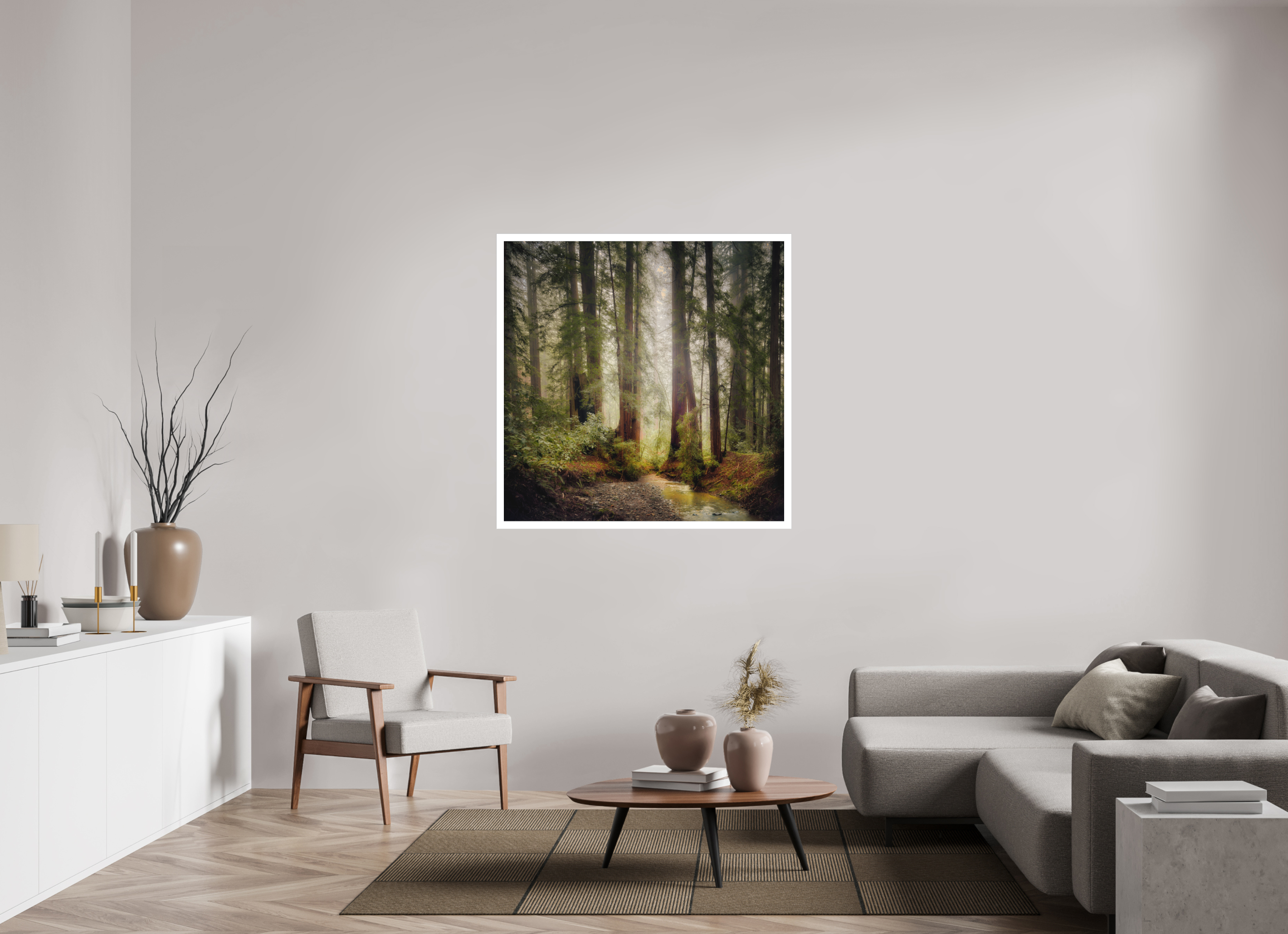 45 x 45″, Fine Art Bonded Acrylic Armstrong Woods IV: Lucem in Nemore