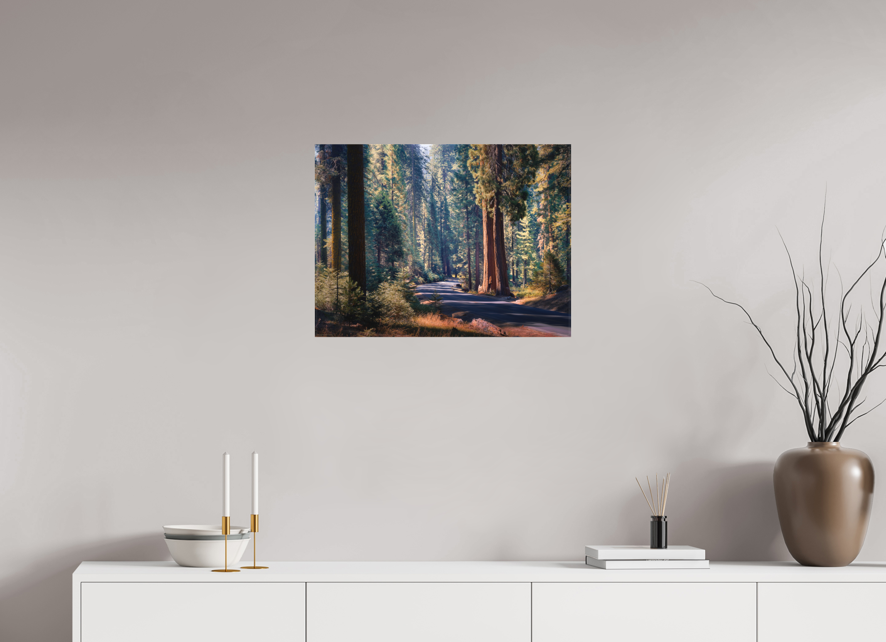 24 x 18″, Fine Art Textile The Generals Highway I : Sequoia National Park