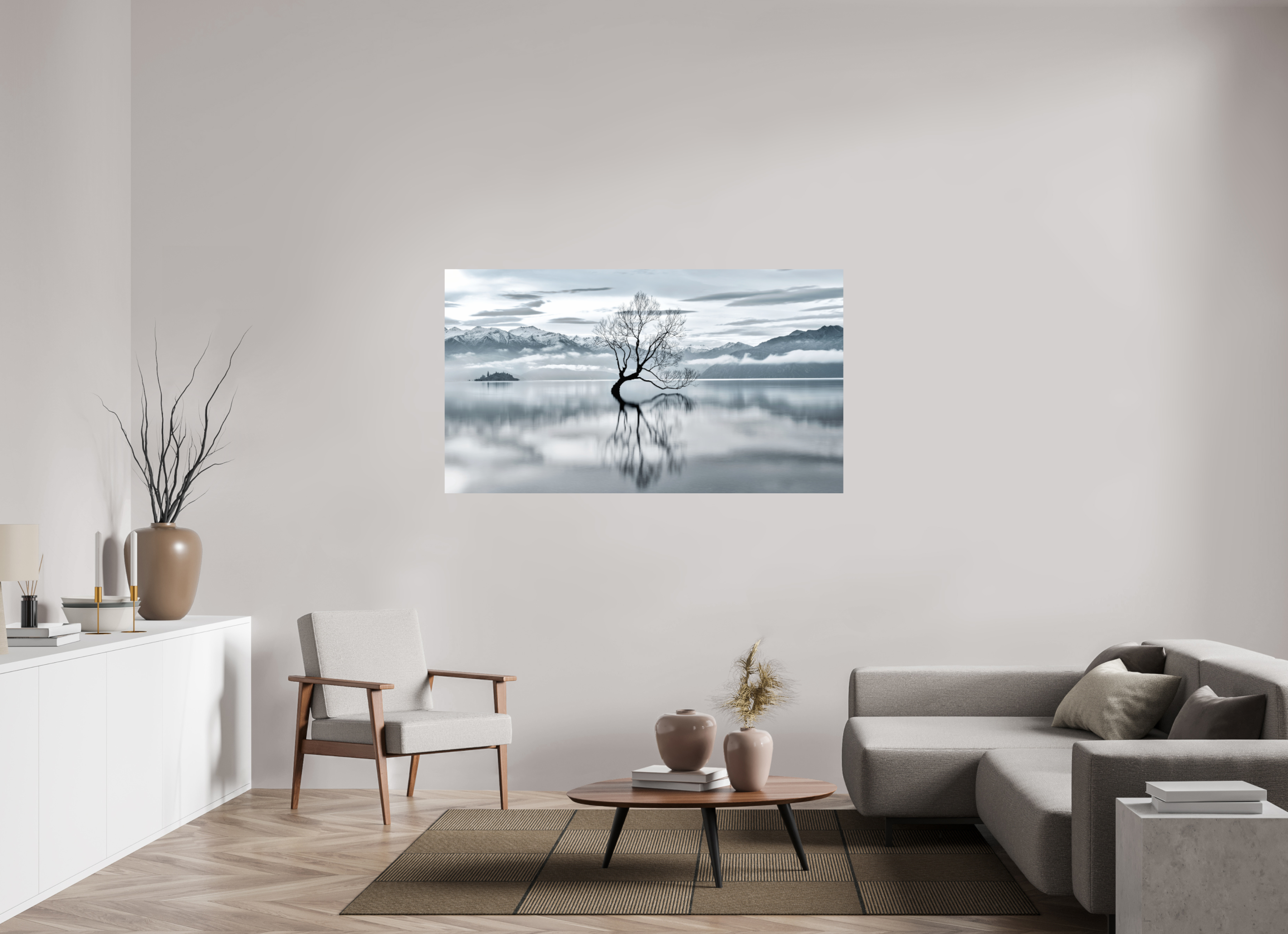 64 x 36″, Giclée Alu-Dibond Wanaka III: Almost Monochrome