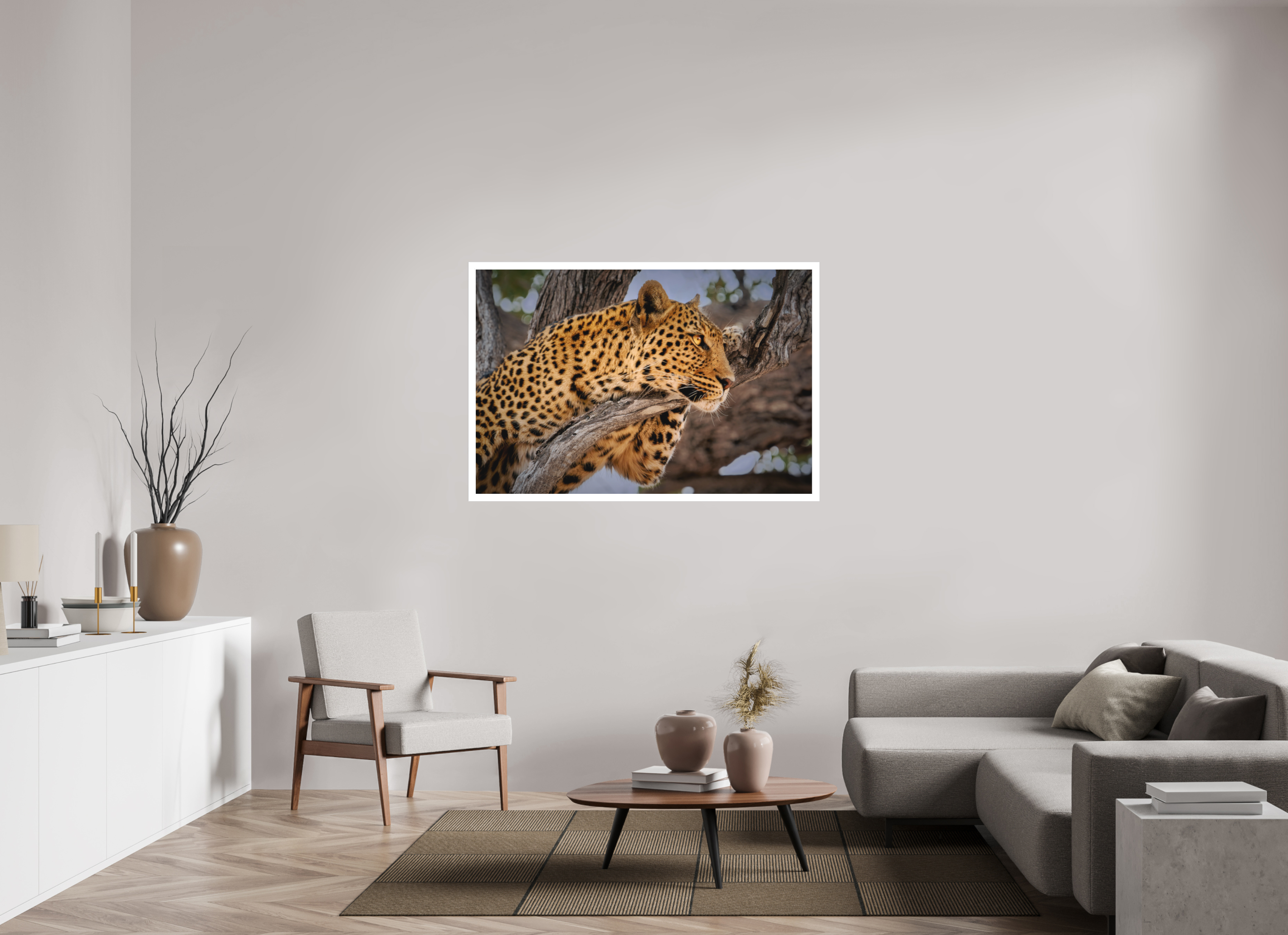 54 x 36″, Fine Art Bonded Acrylic Leopard Princess of Savute