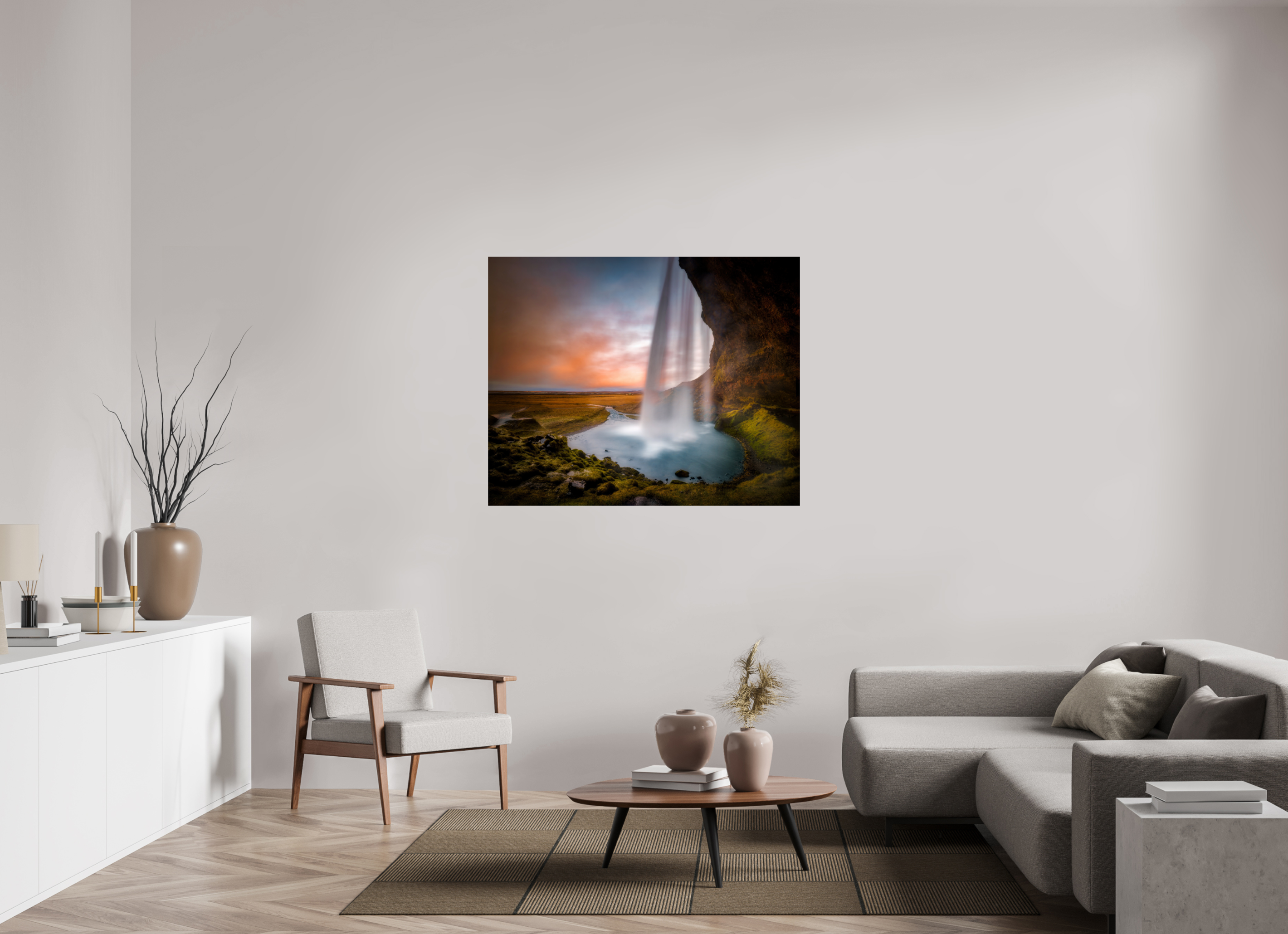 50.1 x 40″, Giclée Alu-Dibond Seljalandsfoss