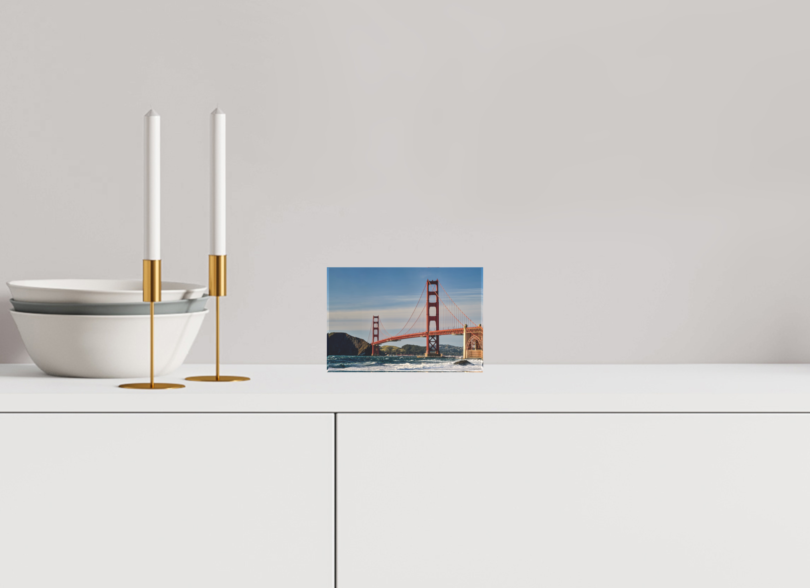 6 x 4″, Acrylic Block Gift Set Golden Gate I: A Postcard View