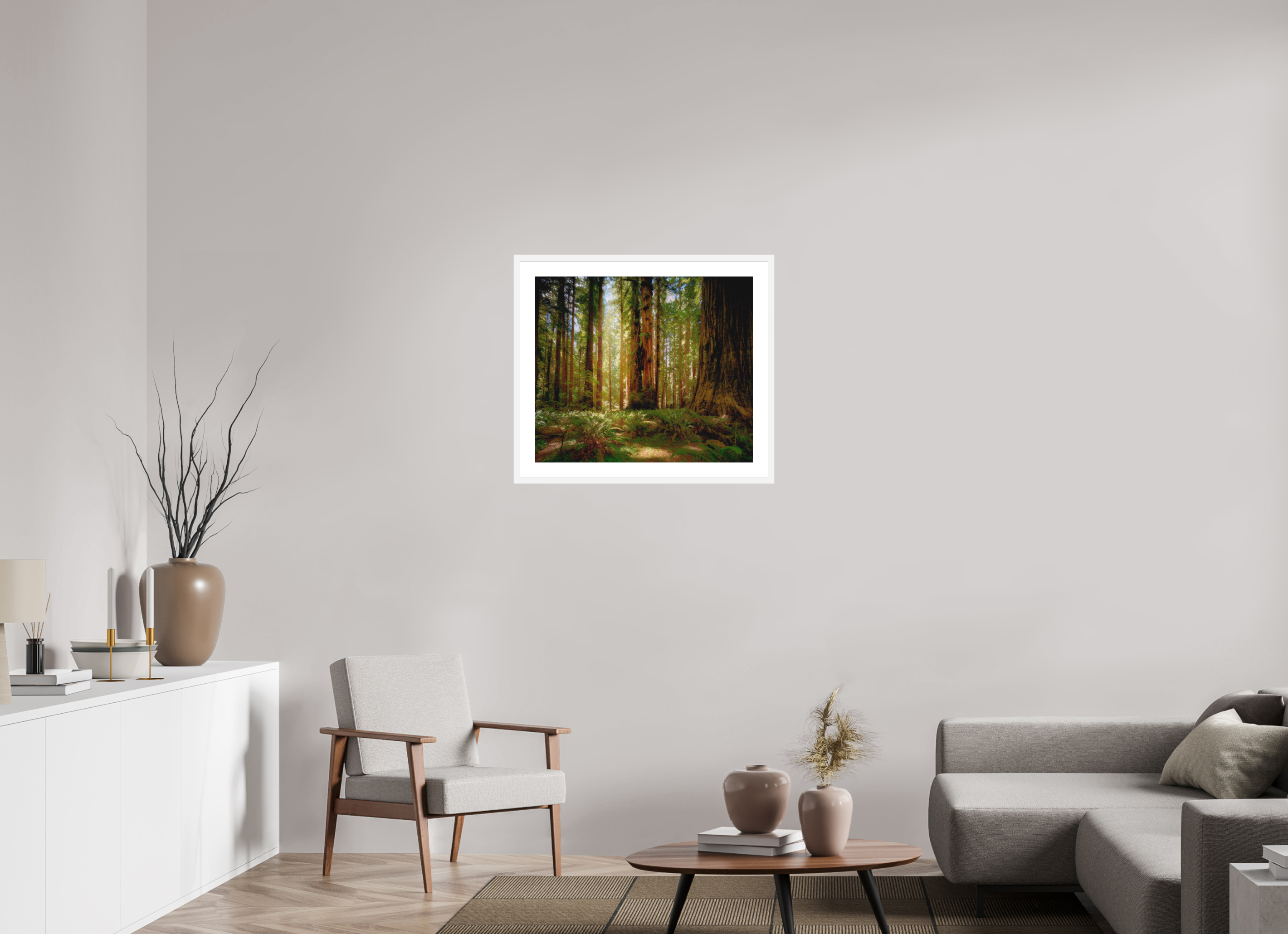 28 x 24″, Passe-Partout White Frame Life & Light Beneath the Giants