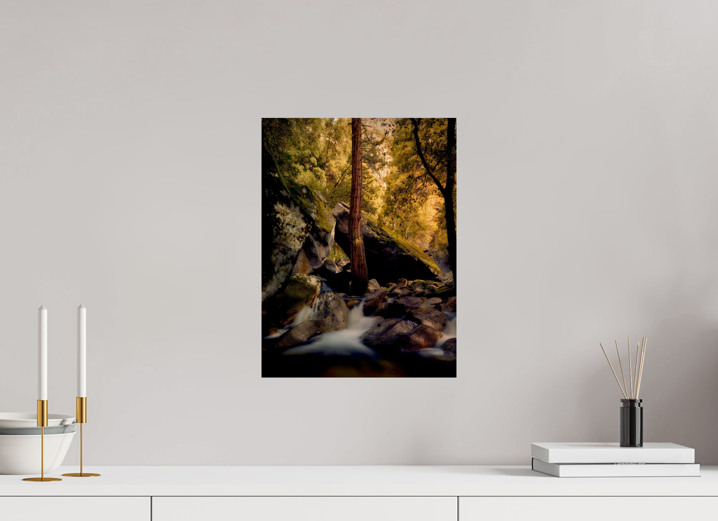 12 x 16″, Giclée Alu-Dibond Yosemite's Cascade Creek at Sunrise