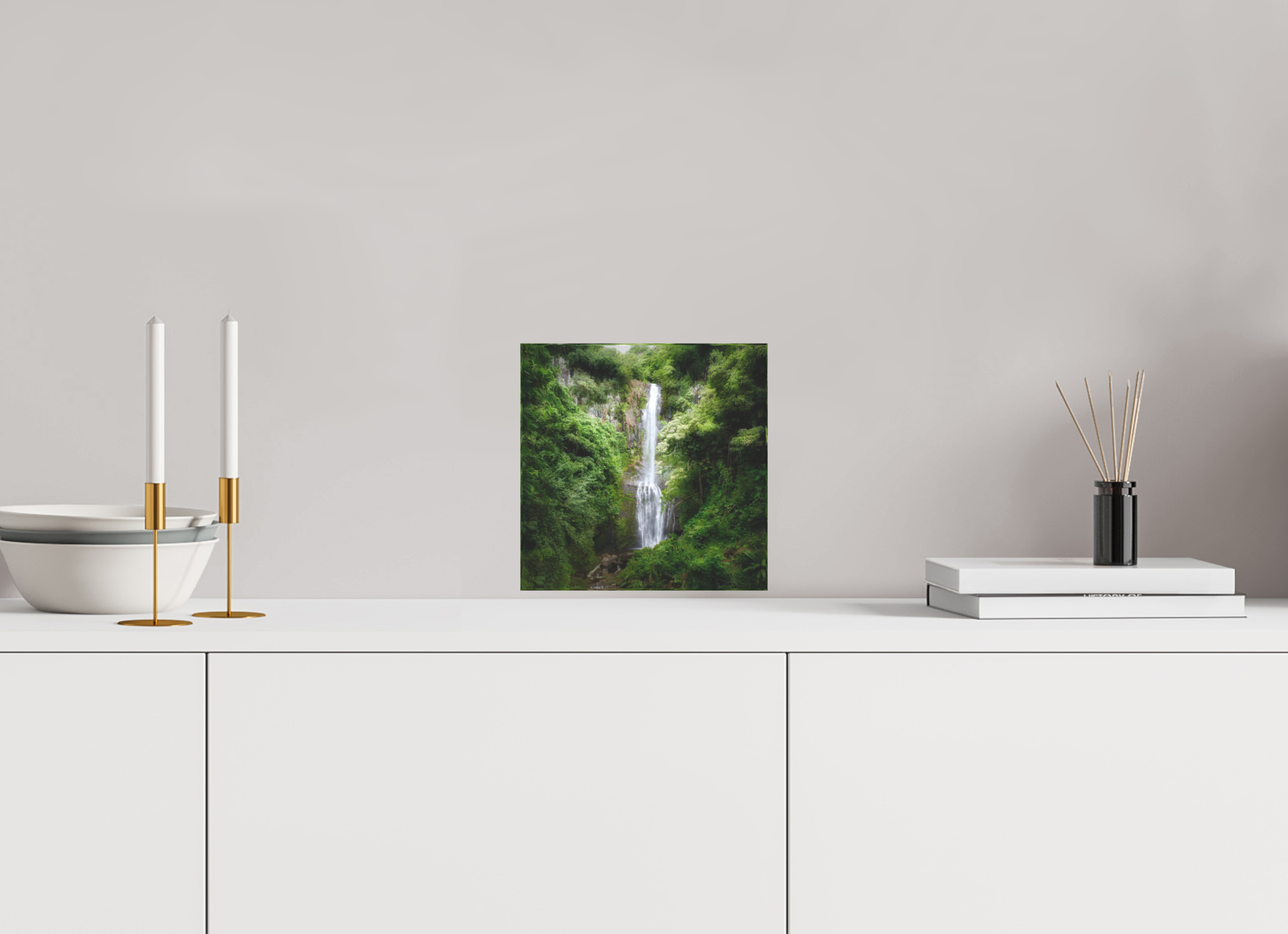 8 x 8″, Acrylic Block Gift Set Maui's Makahiku Falls