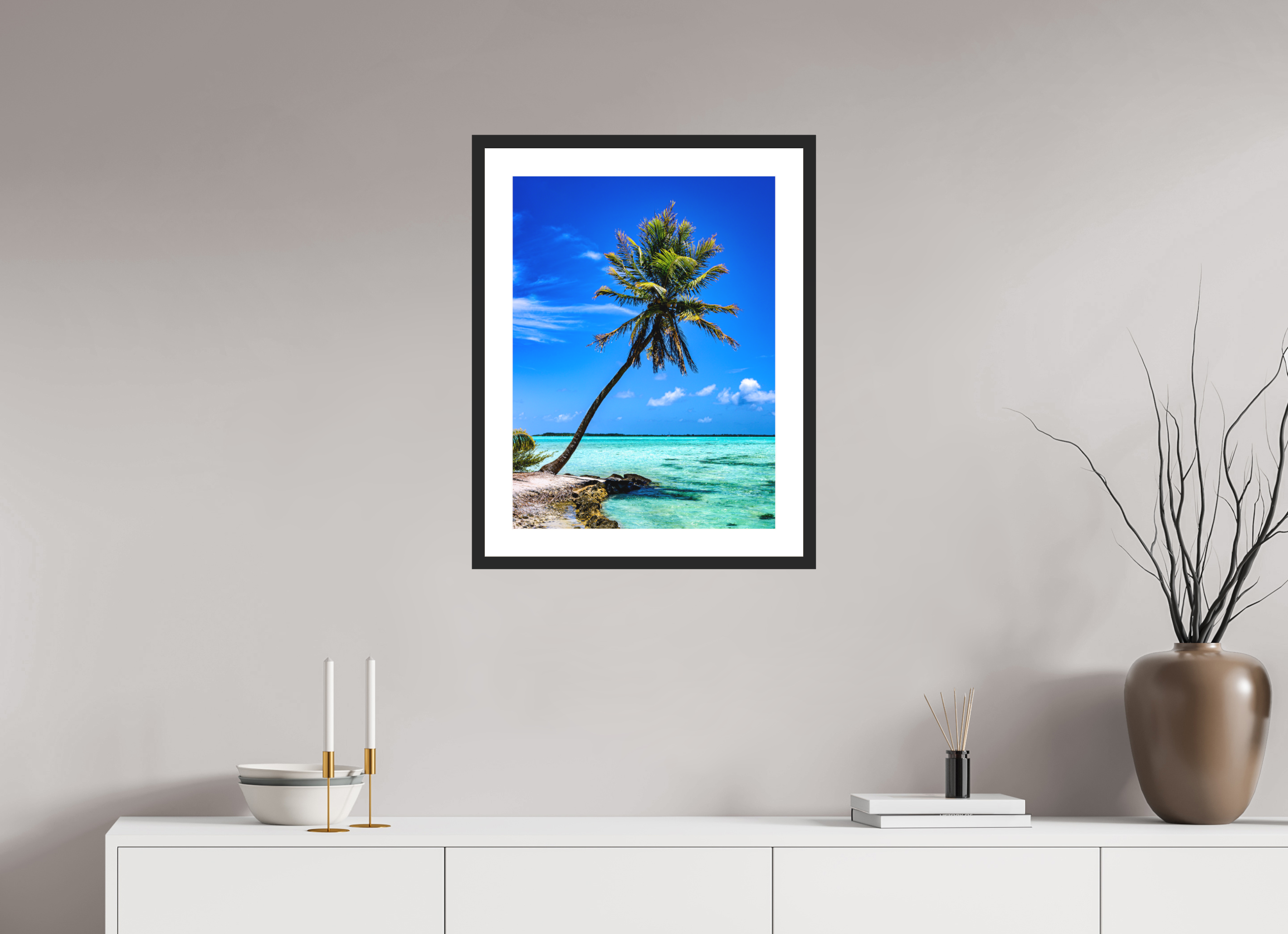 18 x 24″, Passe-Partout Black Frame Ikon: The Polynesian Dream