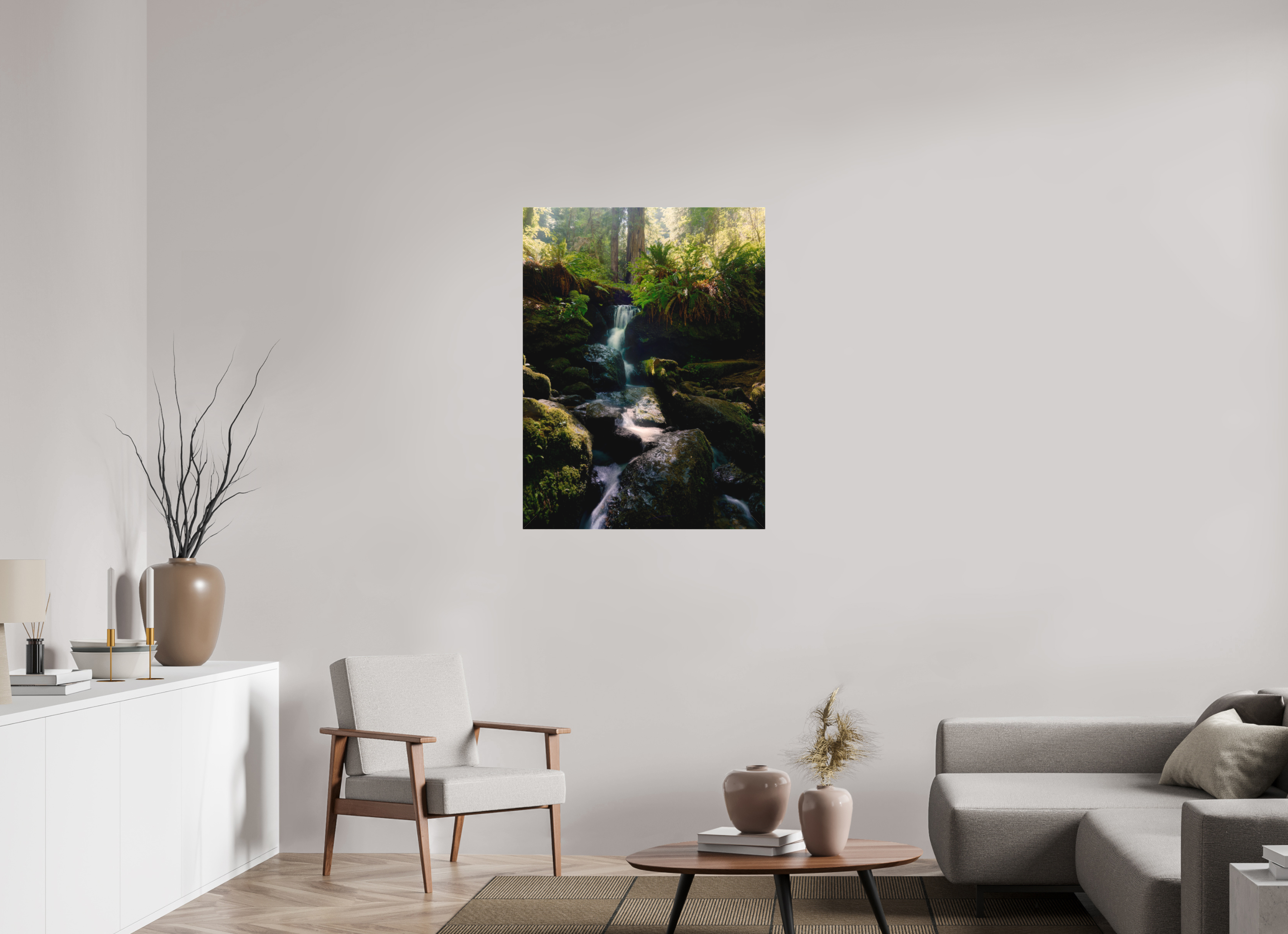 30 x 40″, Fine Art Textile Trillium Falls