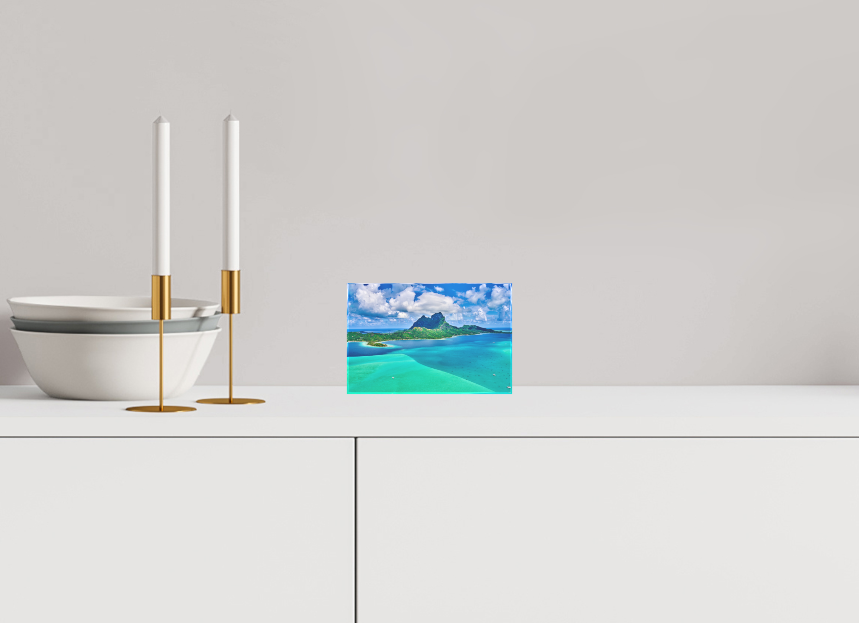 6 x 4″, Acrylic Block Gift Set Above Paradise