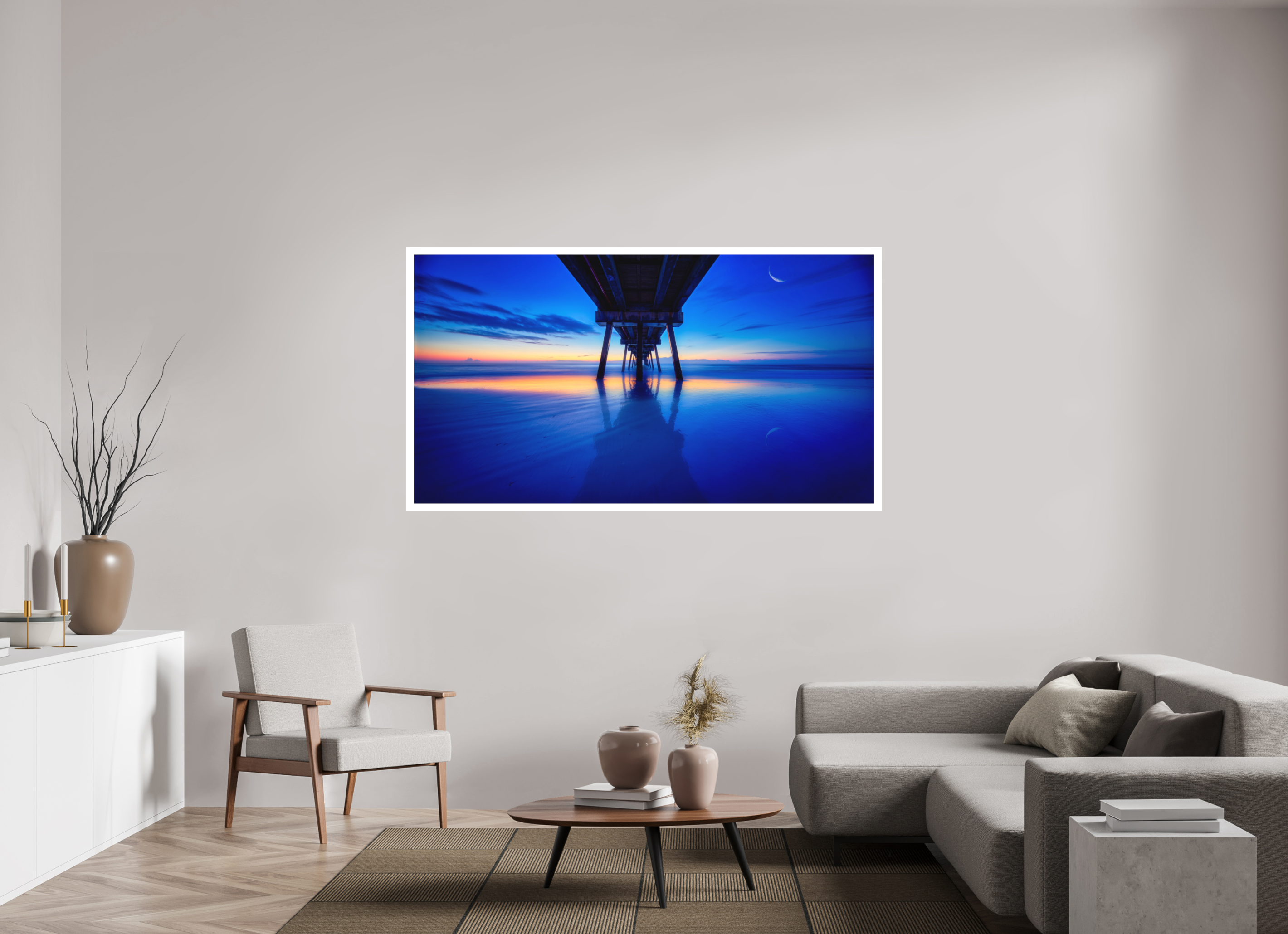 72.1 x 39″, Fine Art Bonded Acrylic Dawn at The Jax Pier