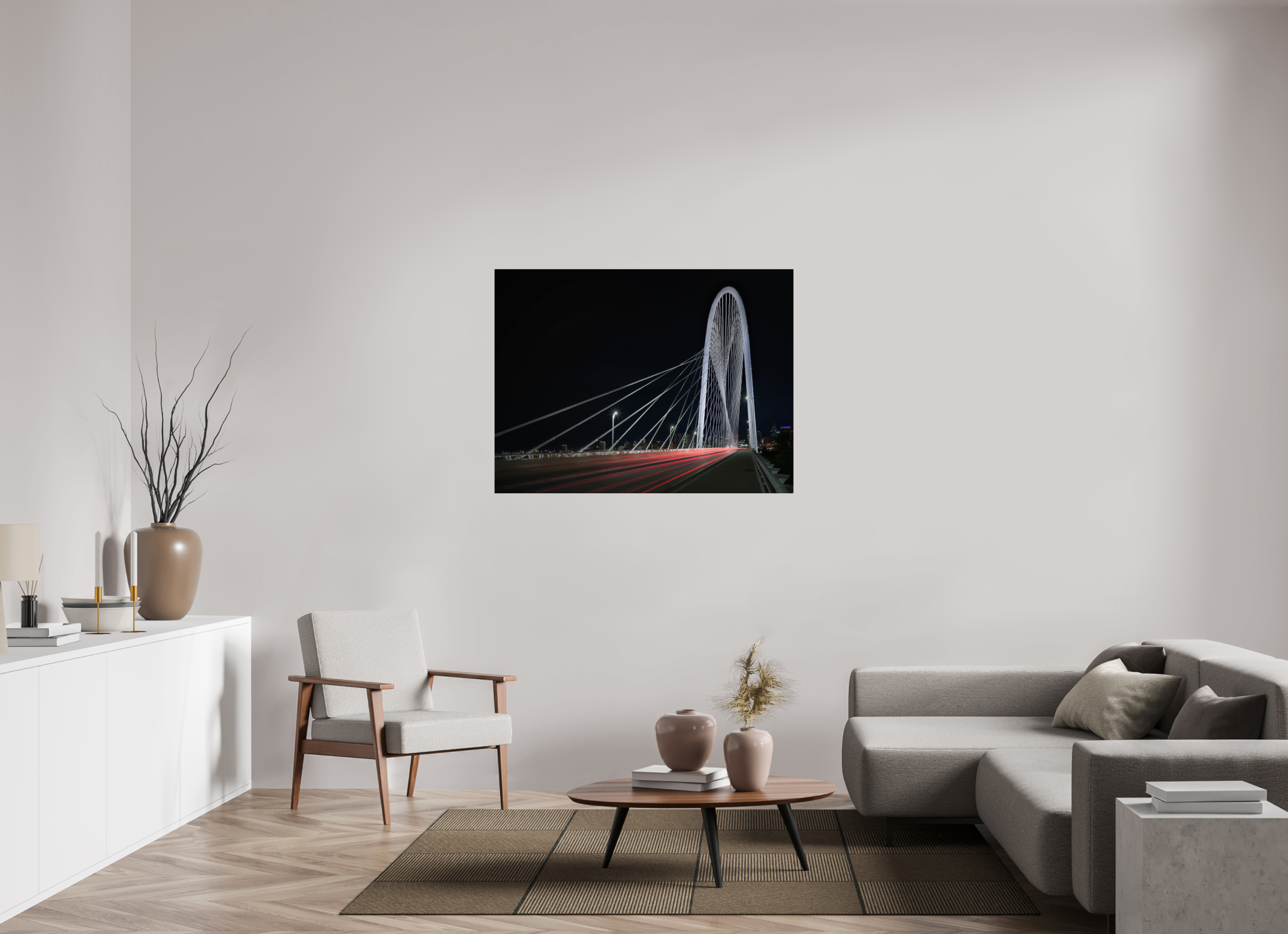 48 x 36″, Giclée Alu-Dibond Margaret Hunt Hill Bridge & Traffic Light Trails