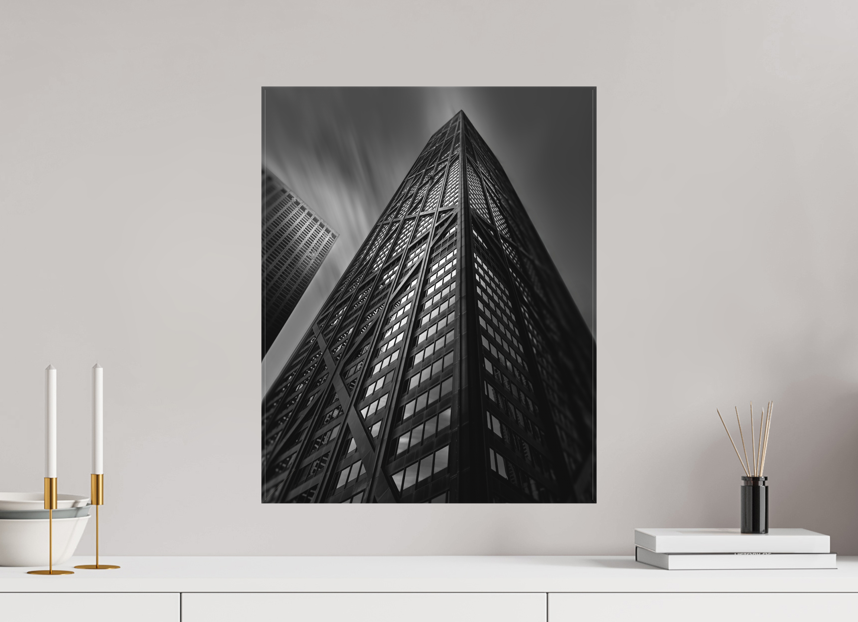 16 x 20″, Fine Art Textile Chicago's John Hancock Building