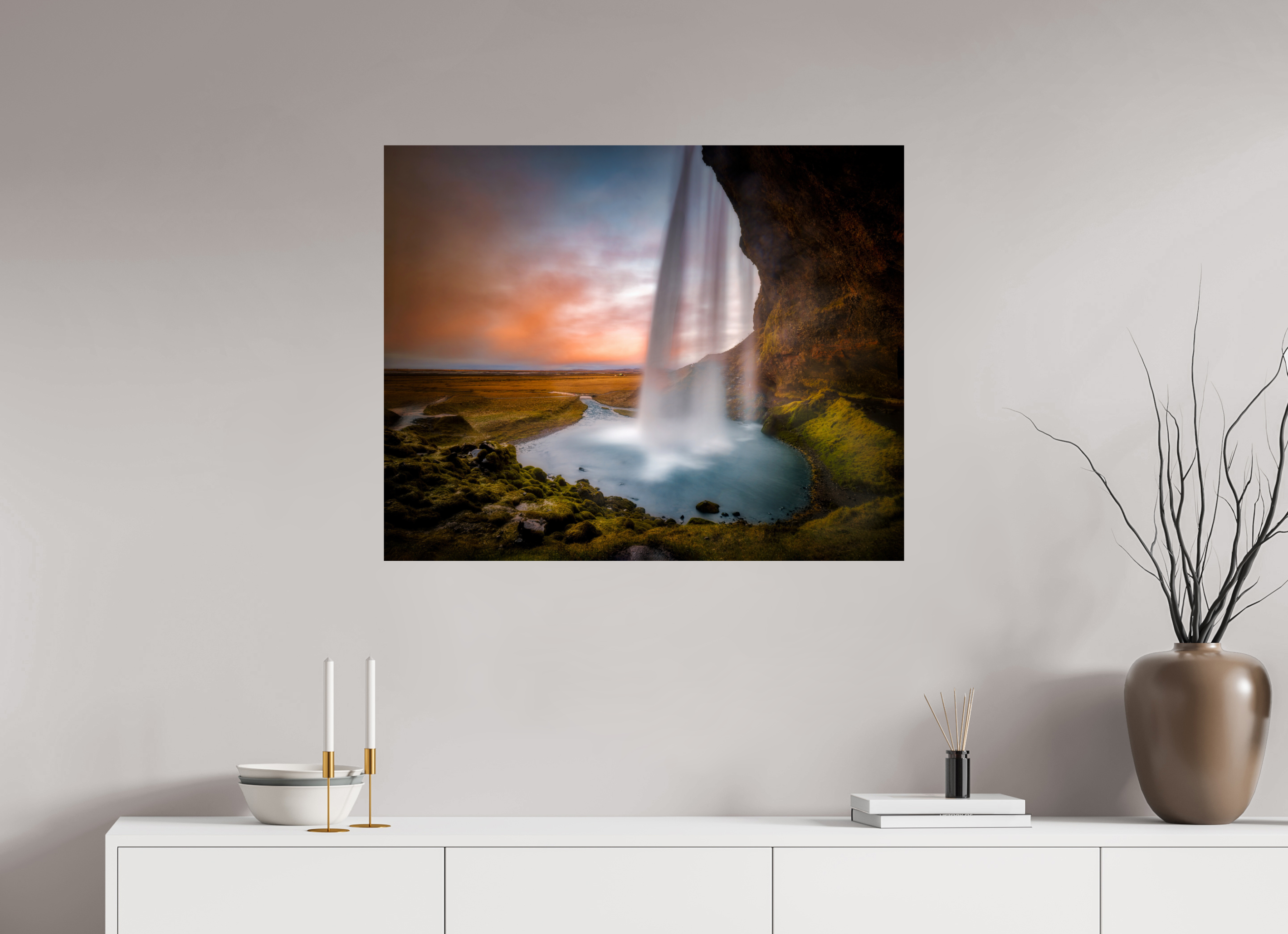 35 x 28″, Giclée Alu-Dibond Seljalandsfoss