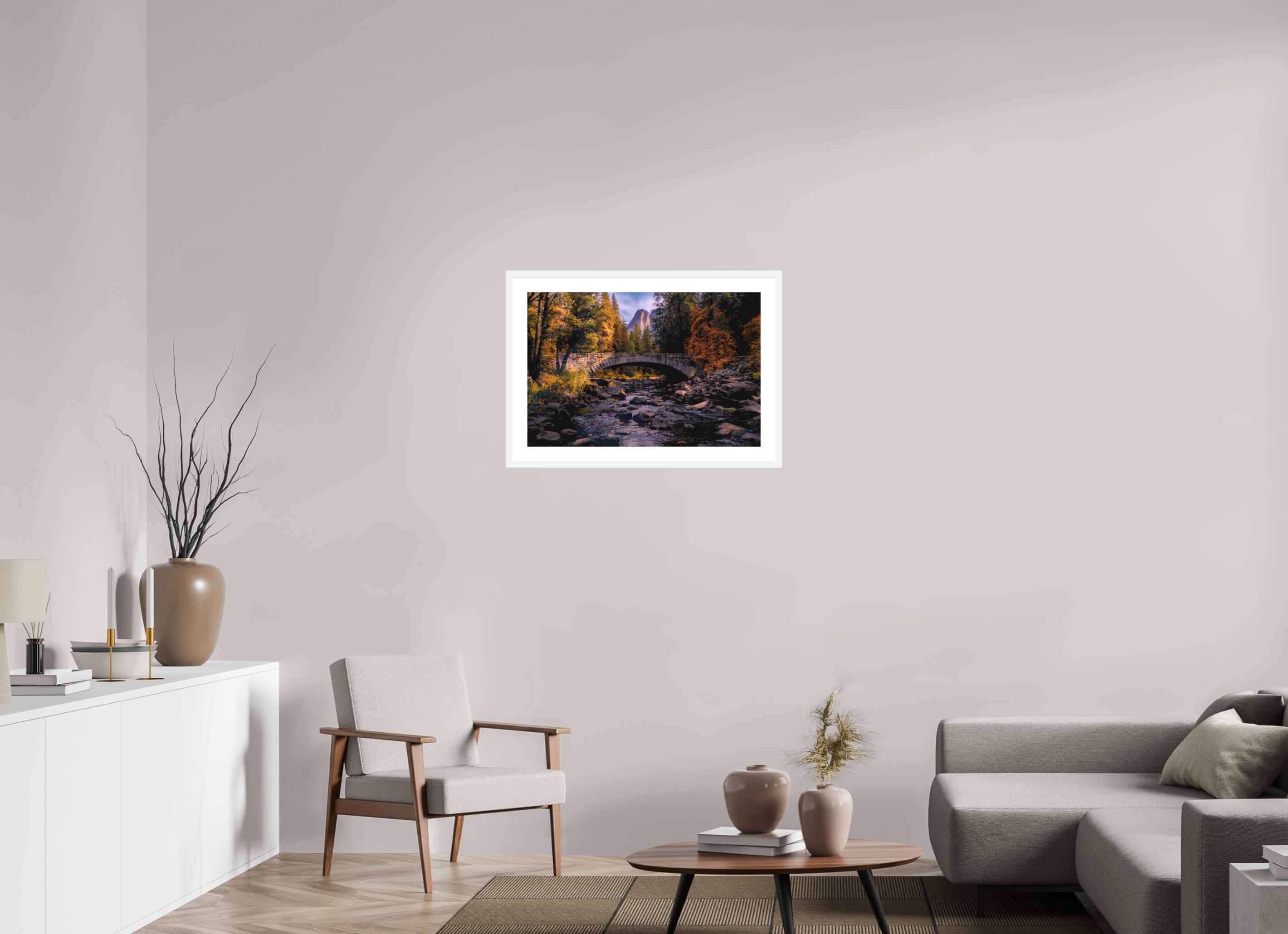30 x 20″, Passe-Partout White Frame Cathedral Light