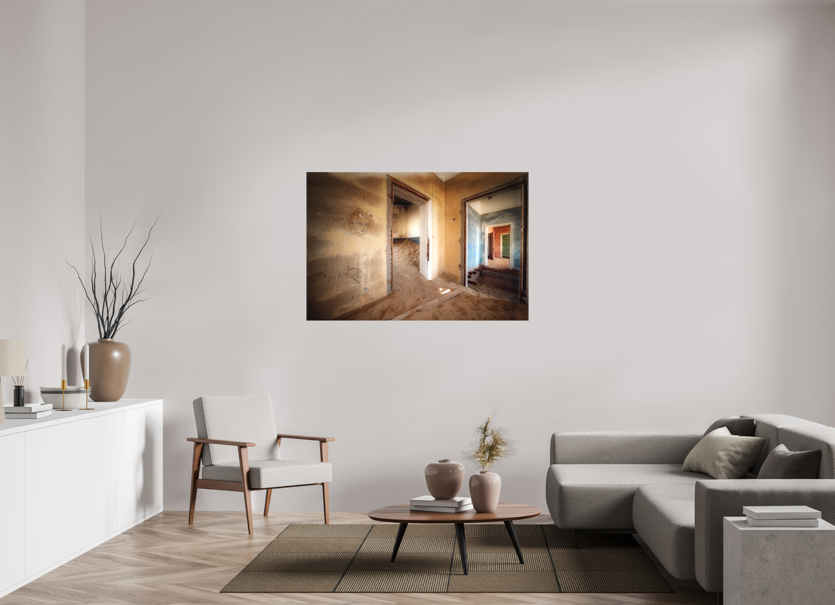 54 x 36″, Fine Art Textile Lost Dreams of Kolmanskop