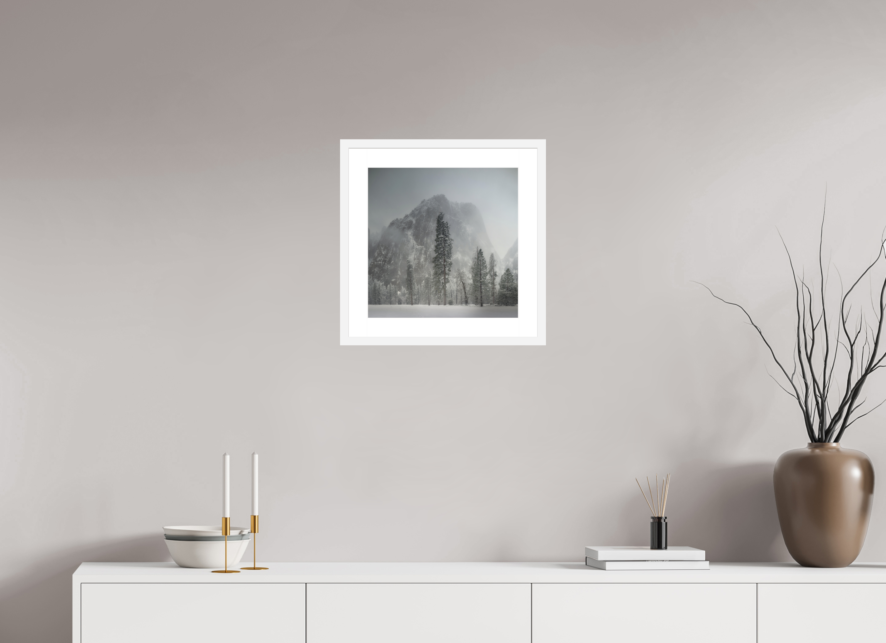 15 x 15″, Passe-Partout White Frame Winter Is Here