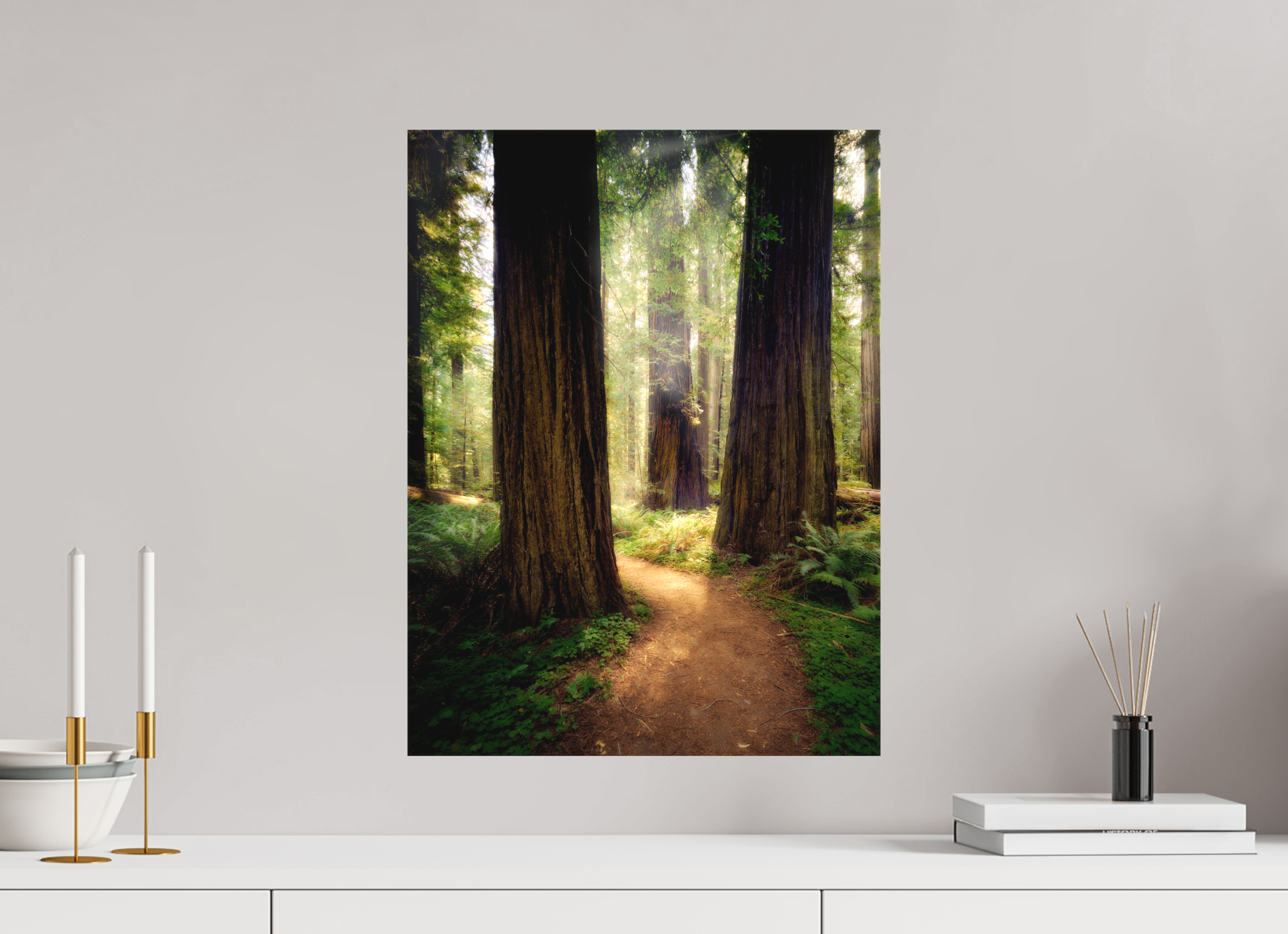 15 x 20″, Fine Art Textile A Path Through The Redwoods