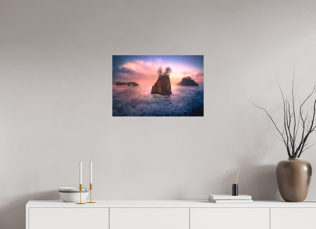 24 x 16″, Fine Art Textile The Oregon Coast: Secret Beach