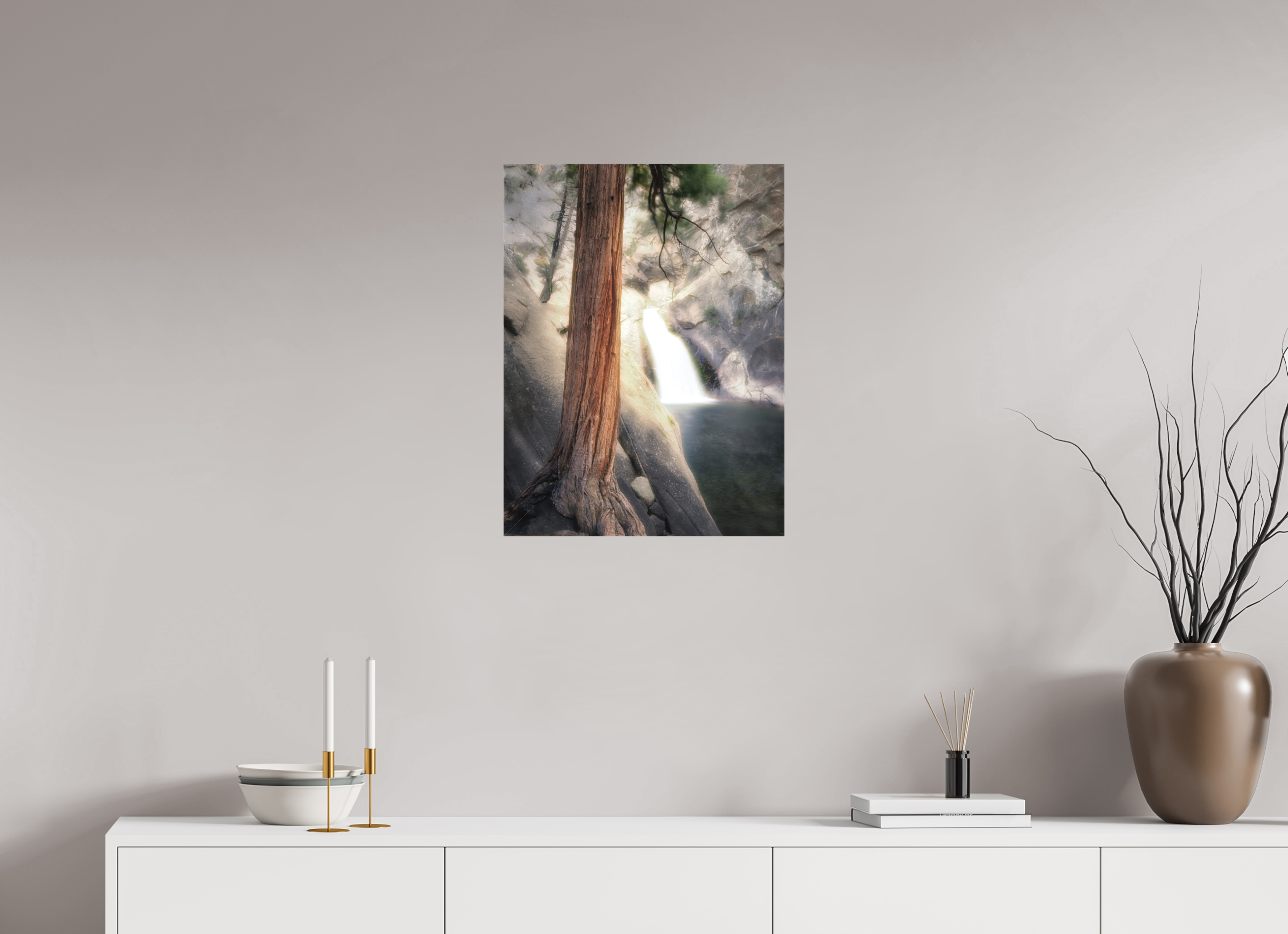 18 x 24″, Fine Art Textile Roaring River Falls 2 — Kings Canyon