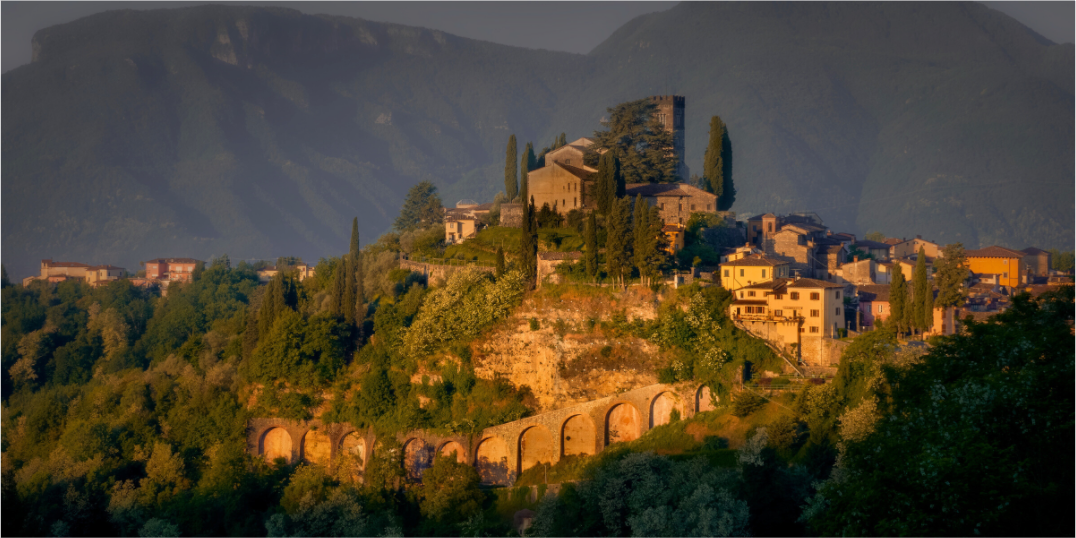 Main image Morning Glow on Barga, Tuscany