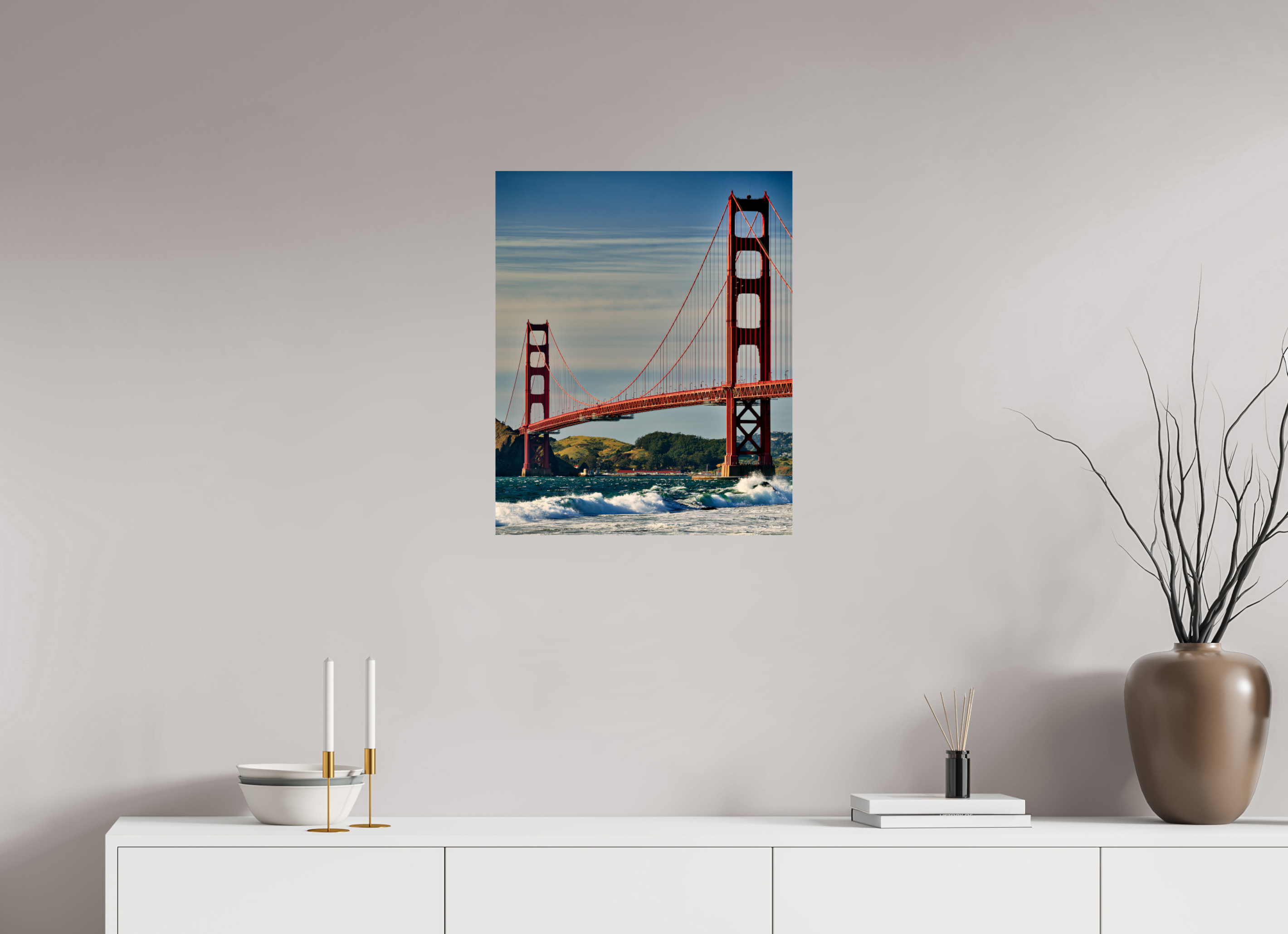 20 x 24.5″, Giclée Alu-Dibond Golden Gate II: Another Postcard View