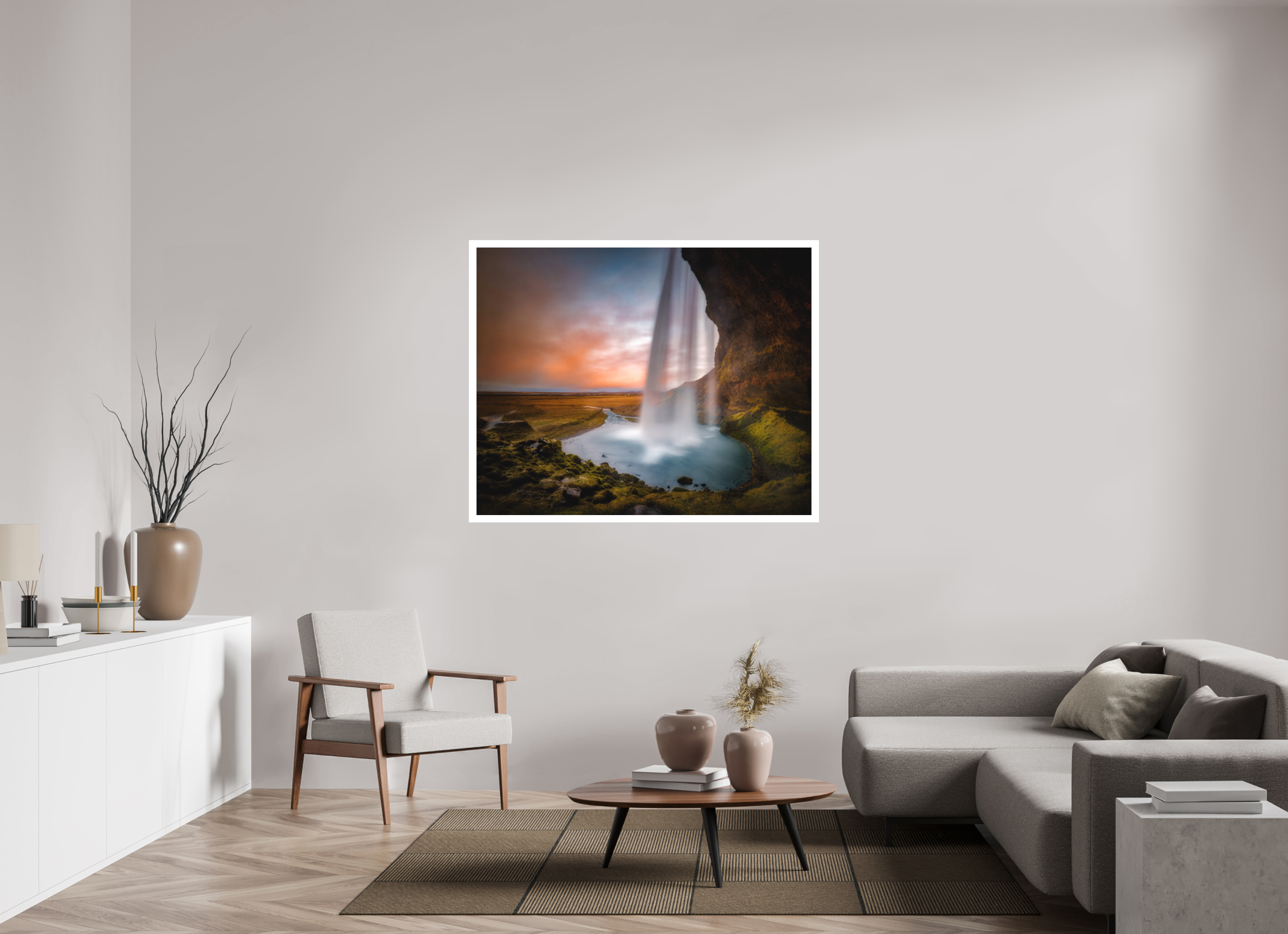 53.8 x 43″, Fine Art Bonded Acrylic Seljalandsfoss