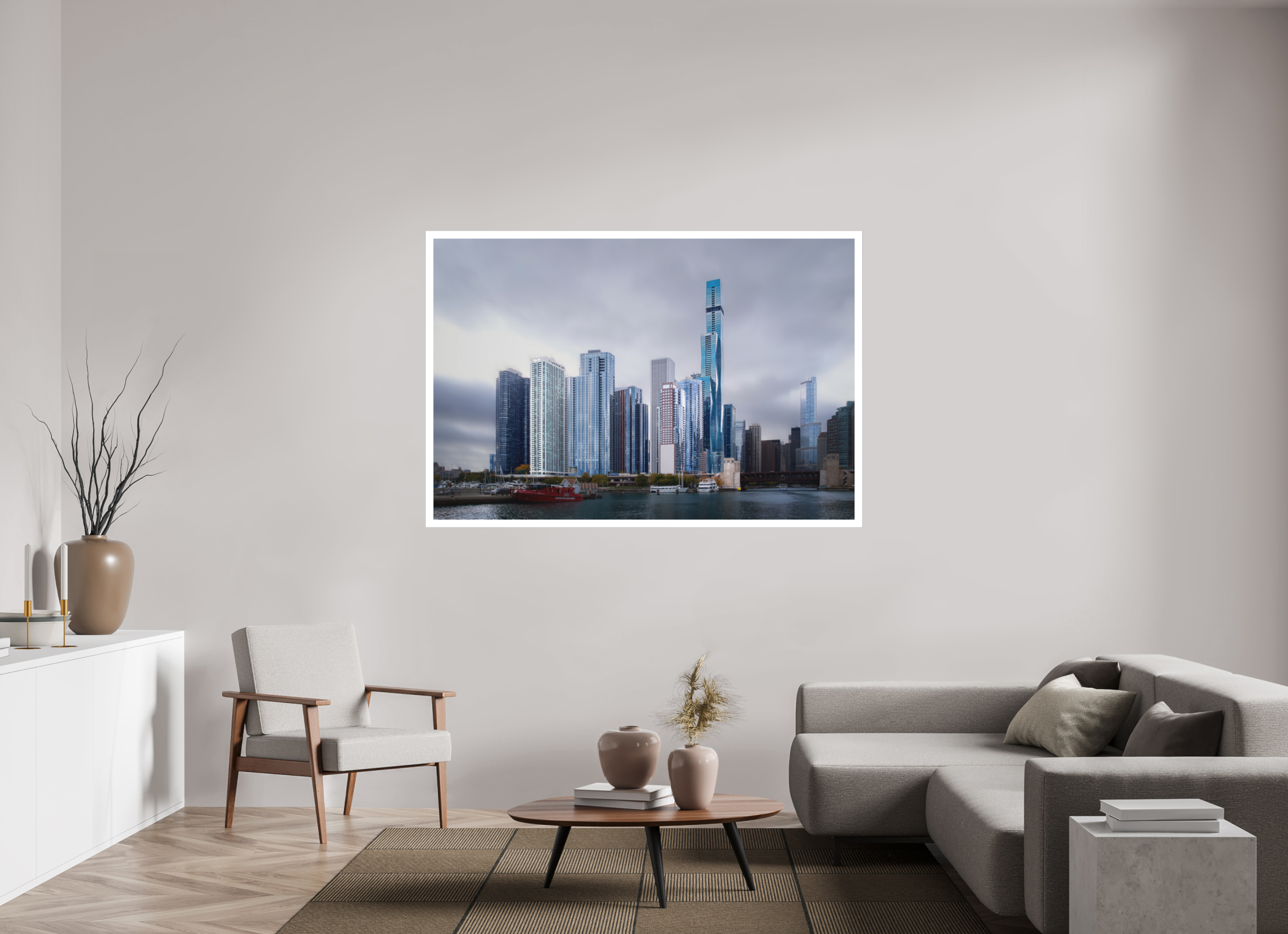 66 x 44″, Fine Art Bonded Acrylic Tomorrow Land — the Chicago Skyline