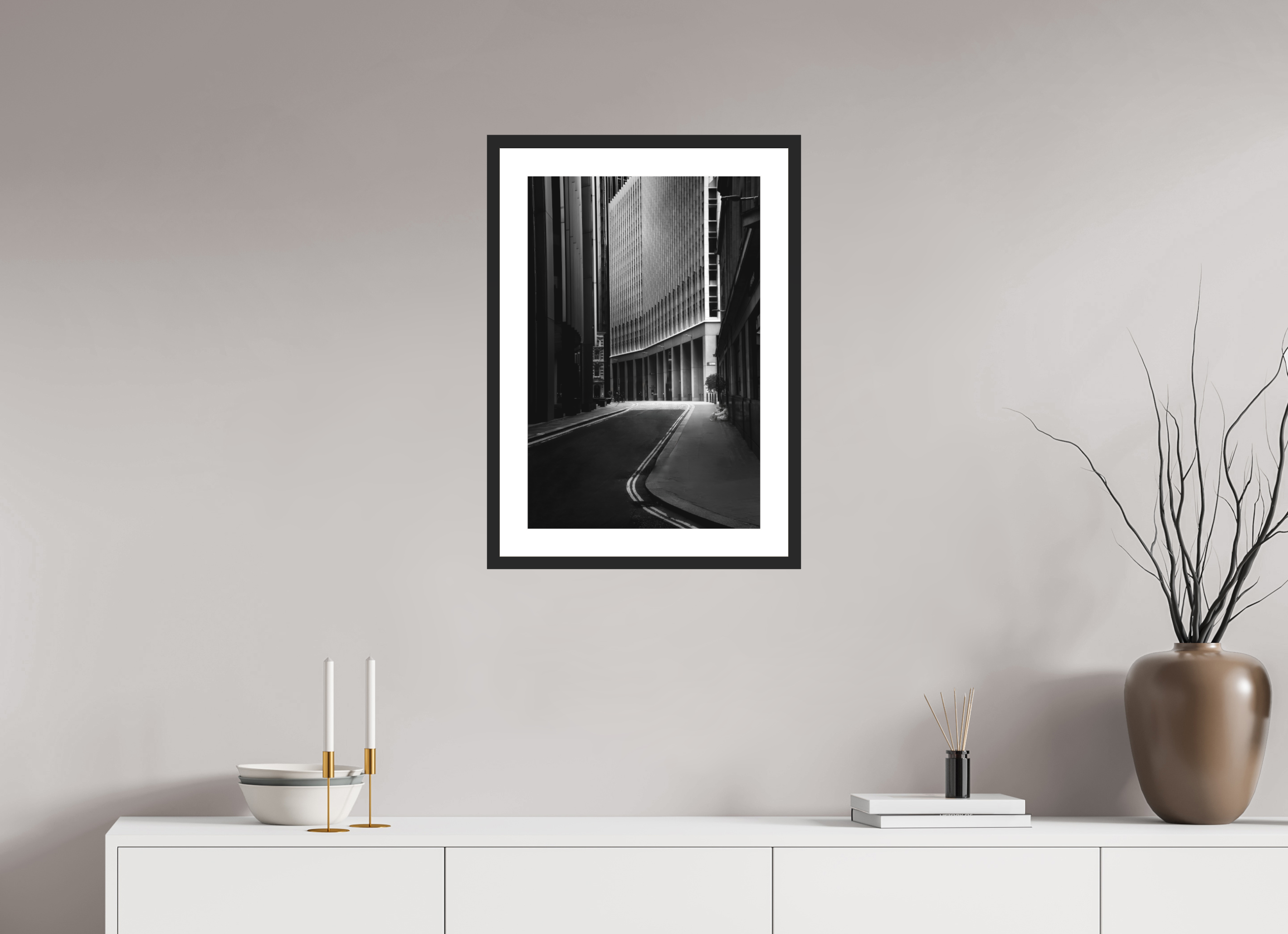 16 x 24″, Passe-Partout Black Frame Off Lime Street