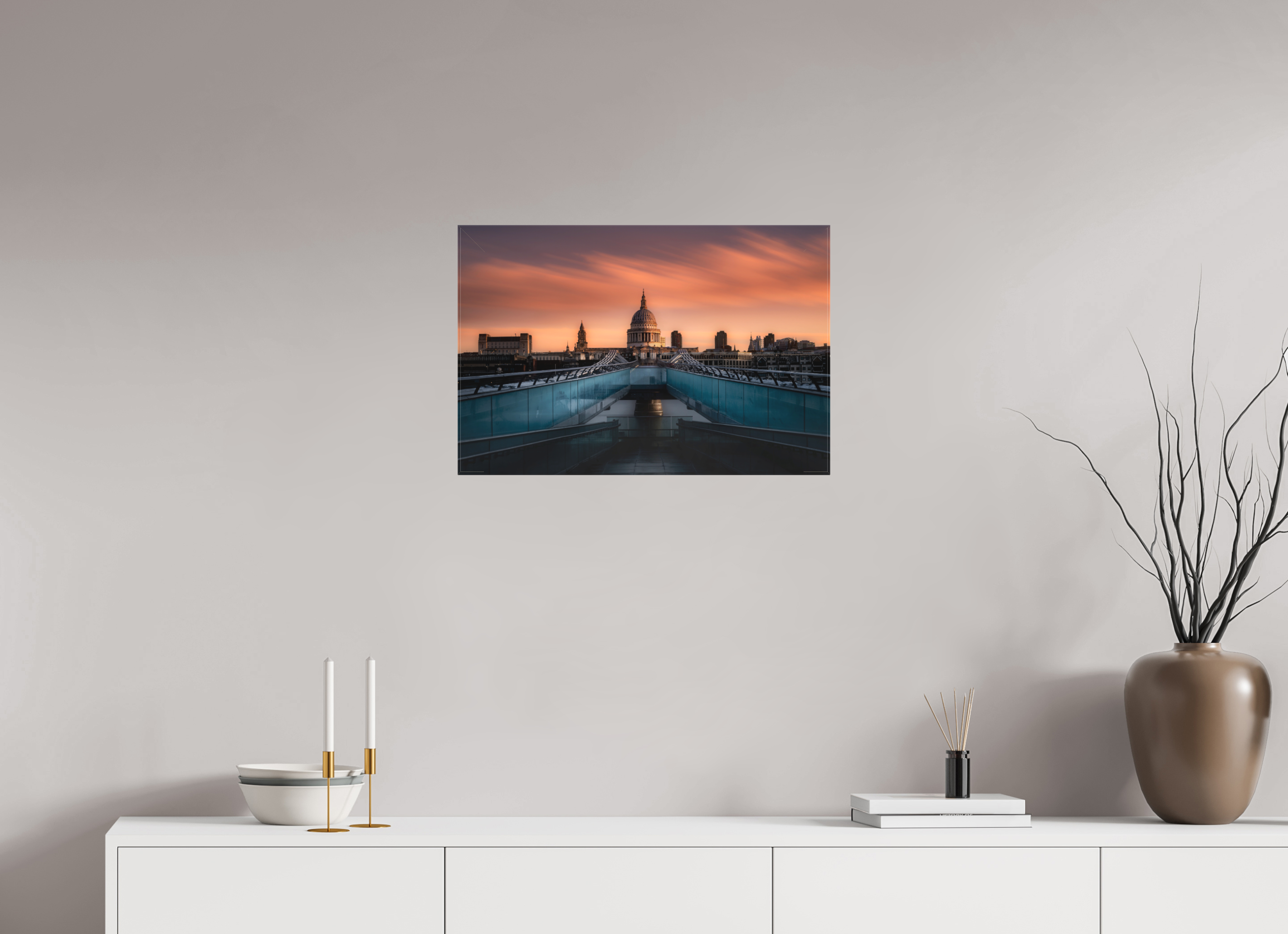 24 x 16″, Fine Art Textile Sunrise Over St. Paul's Cathedral