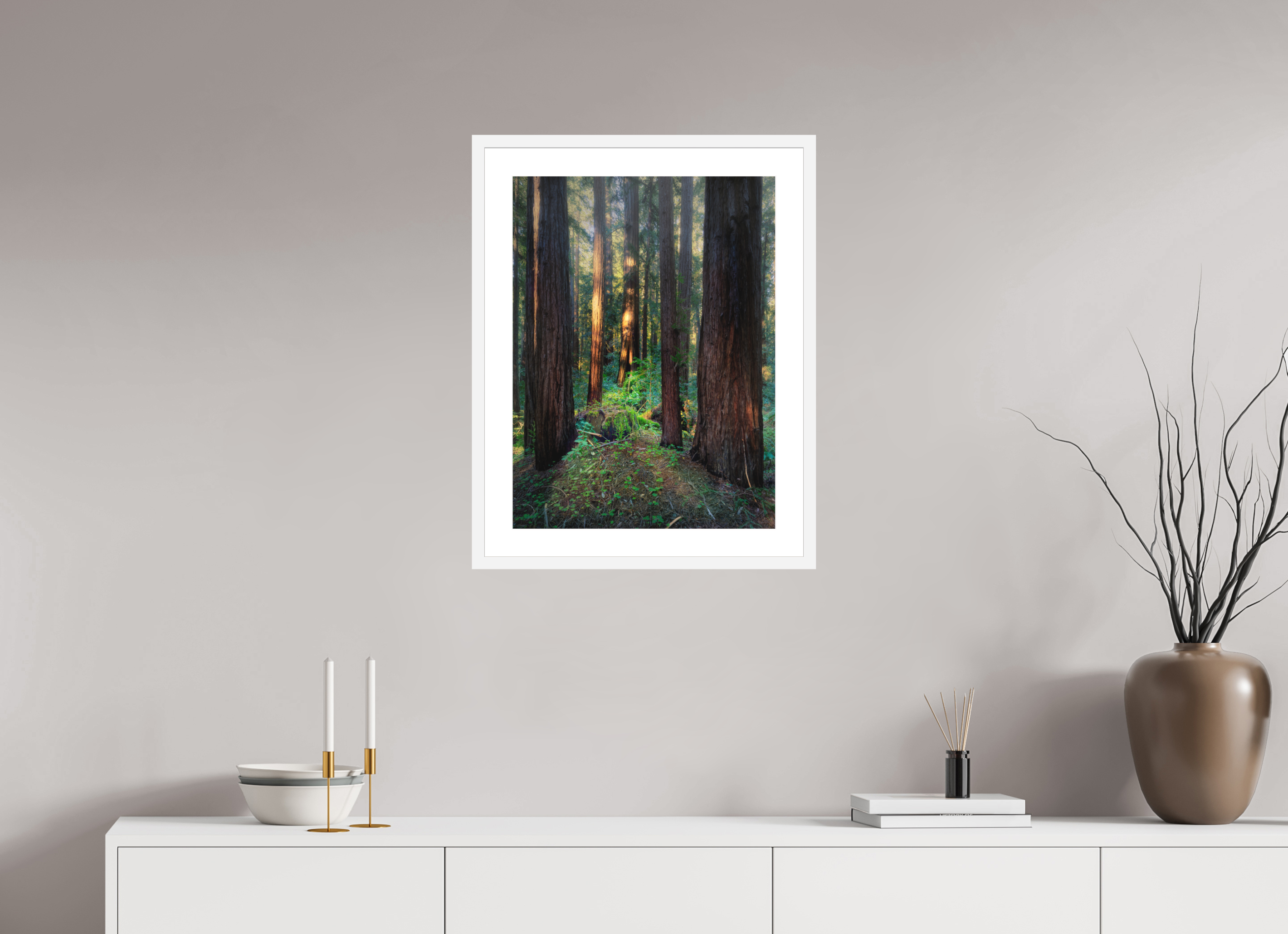 18 x 24″, Passe-Partout White Frame Armstrong Woods III: The Ring Cycle