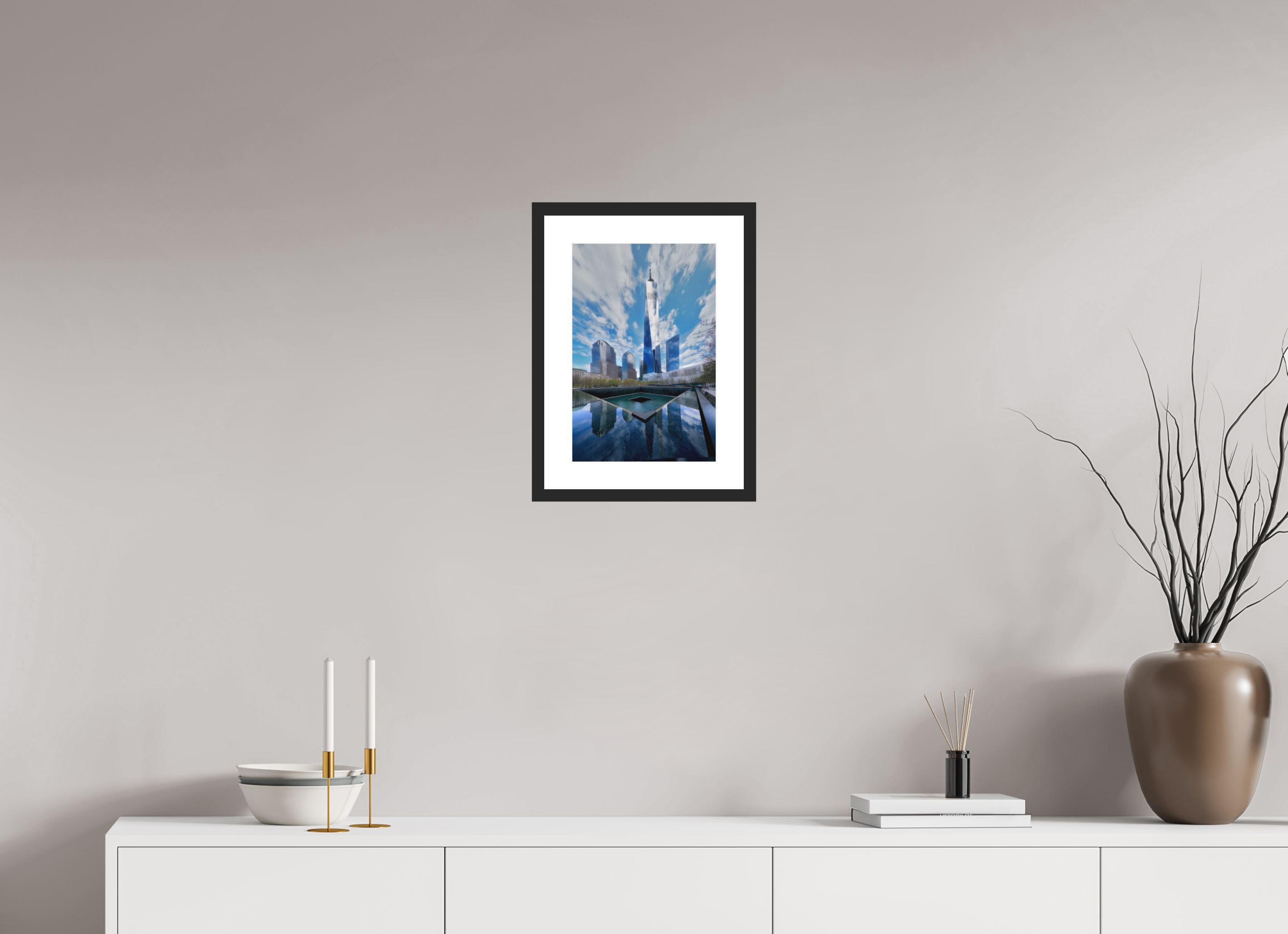 10 x 15″, Passe-Partout Black Frame 9/11 Memorial Plaza