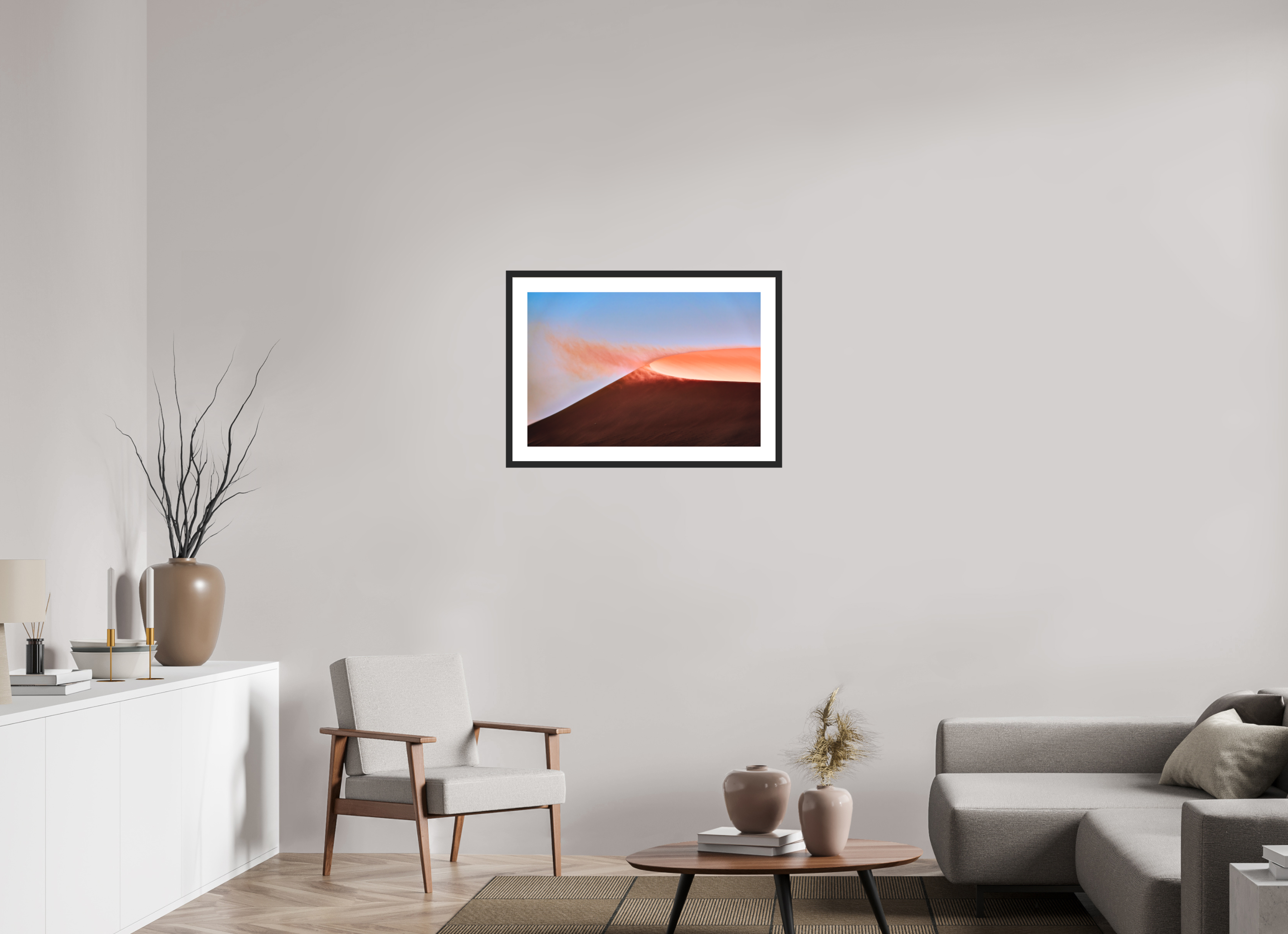 30 x 20″, Passe-Partout Black Frame Deadvlei San Dune Crater Rim