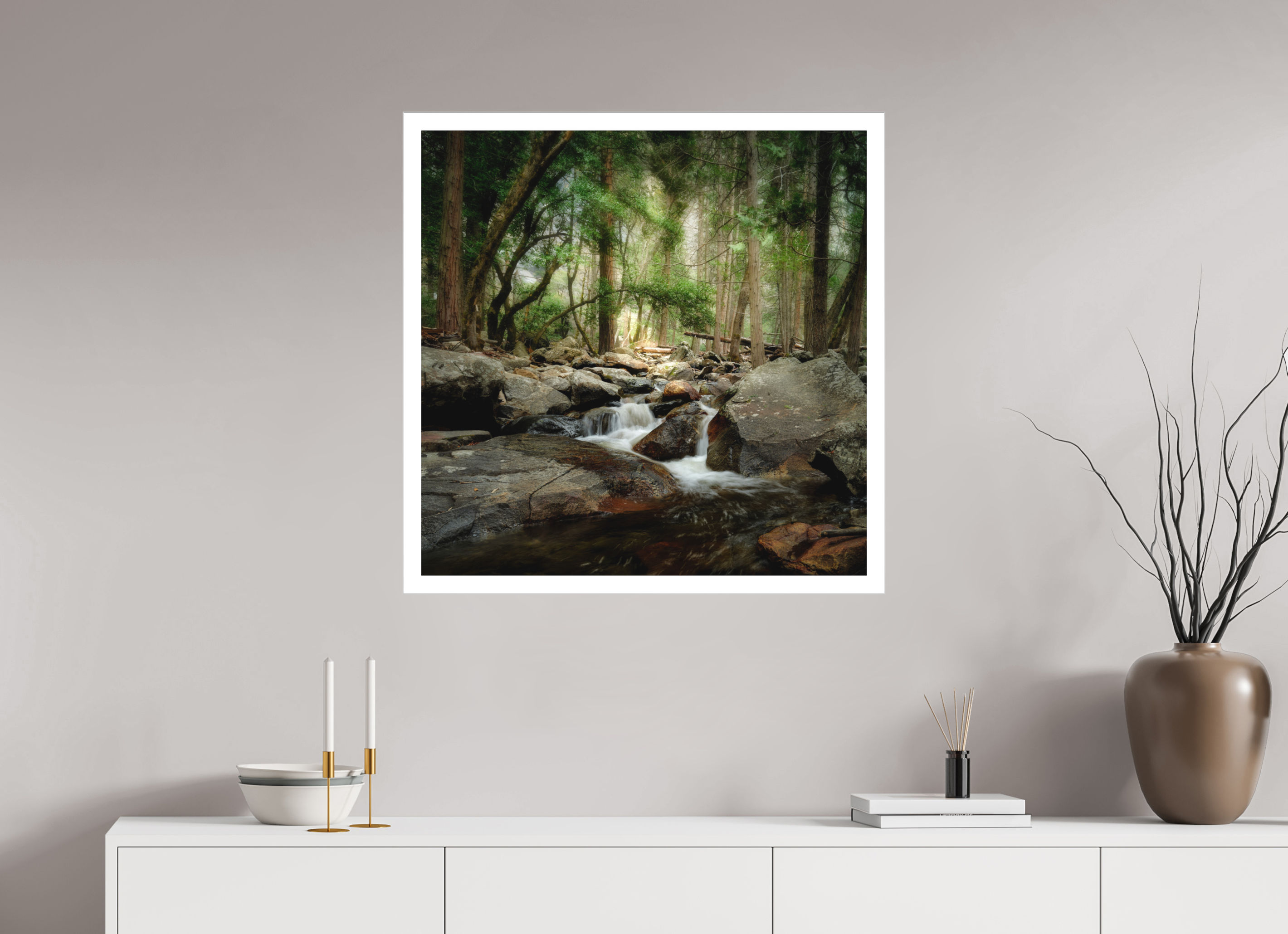 30 x 30″, Fine Art Bonded Acrylic Bridalveil Creek