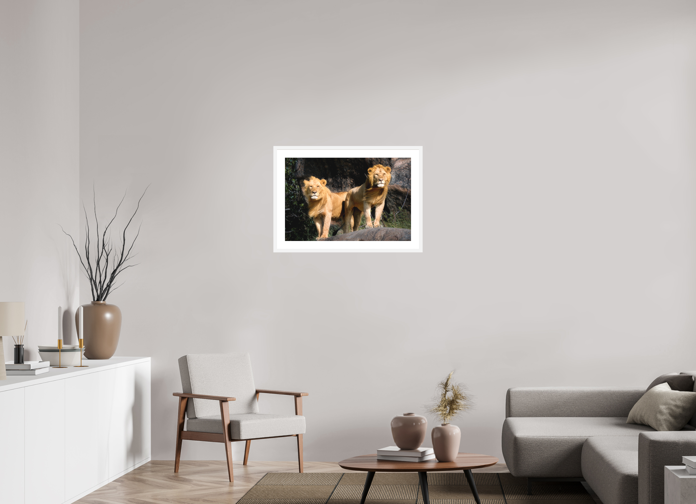 30 x 20″, Passe-Partout White Frame Two Fabios
