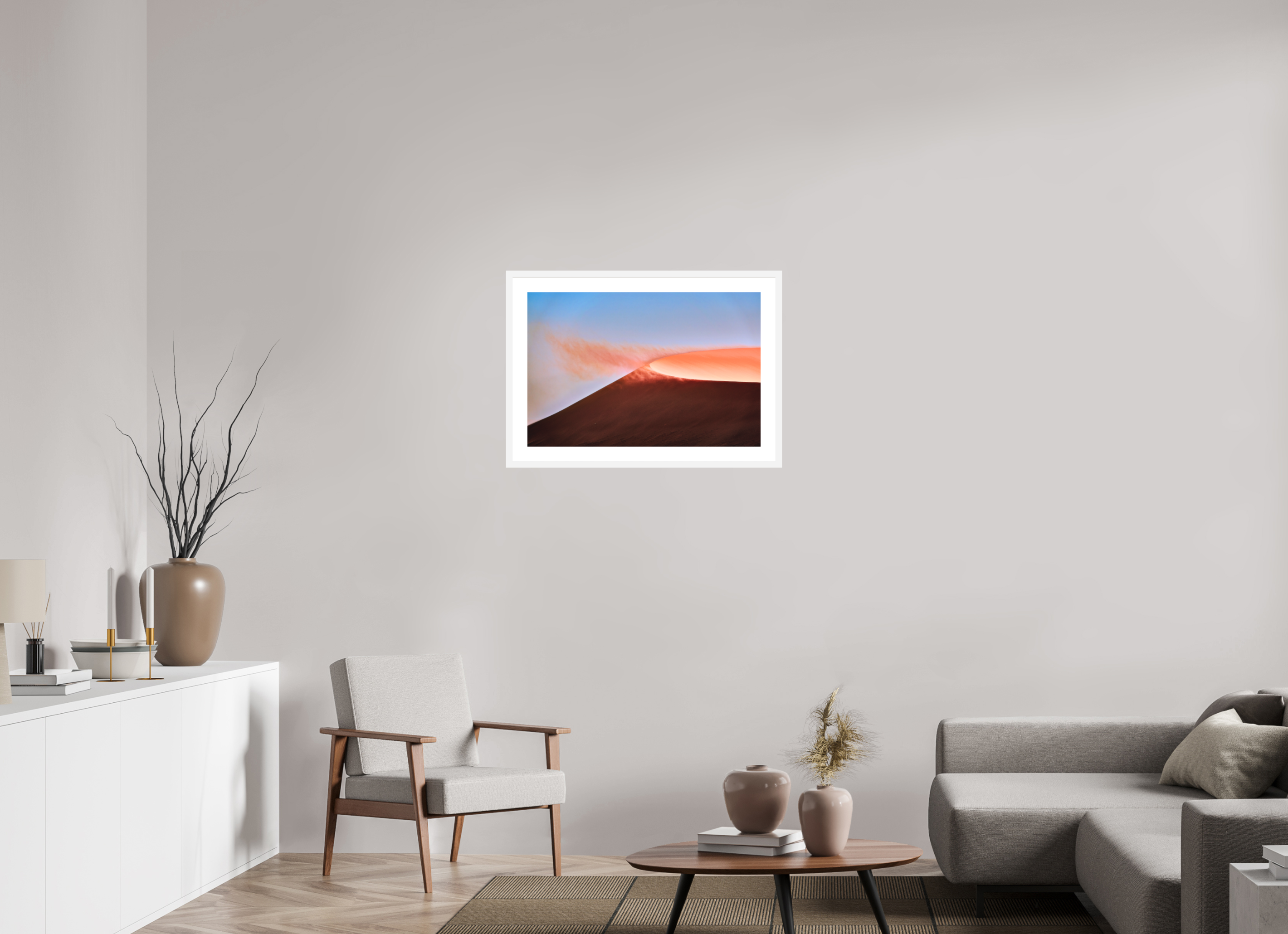 30 x 20″, Passe-Partout White Frame Deadvlei San Dune Crater Rim