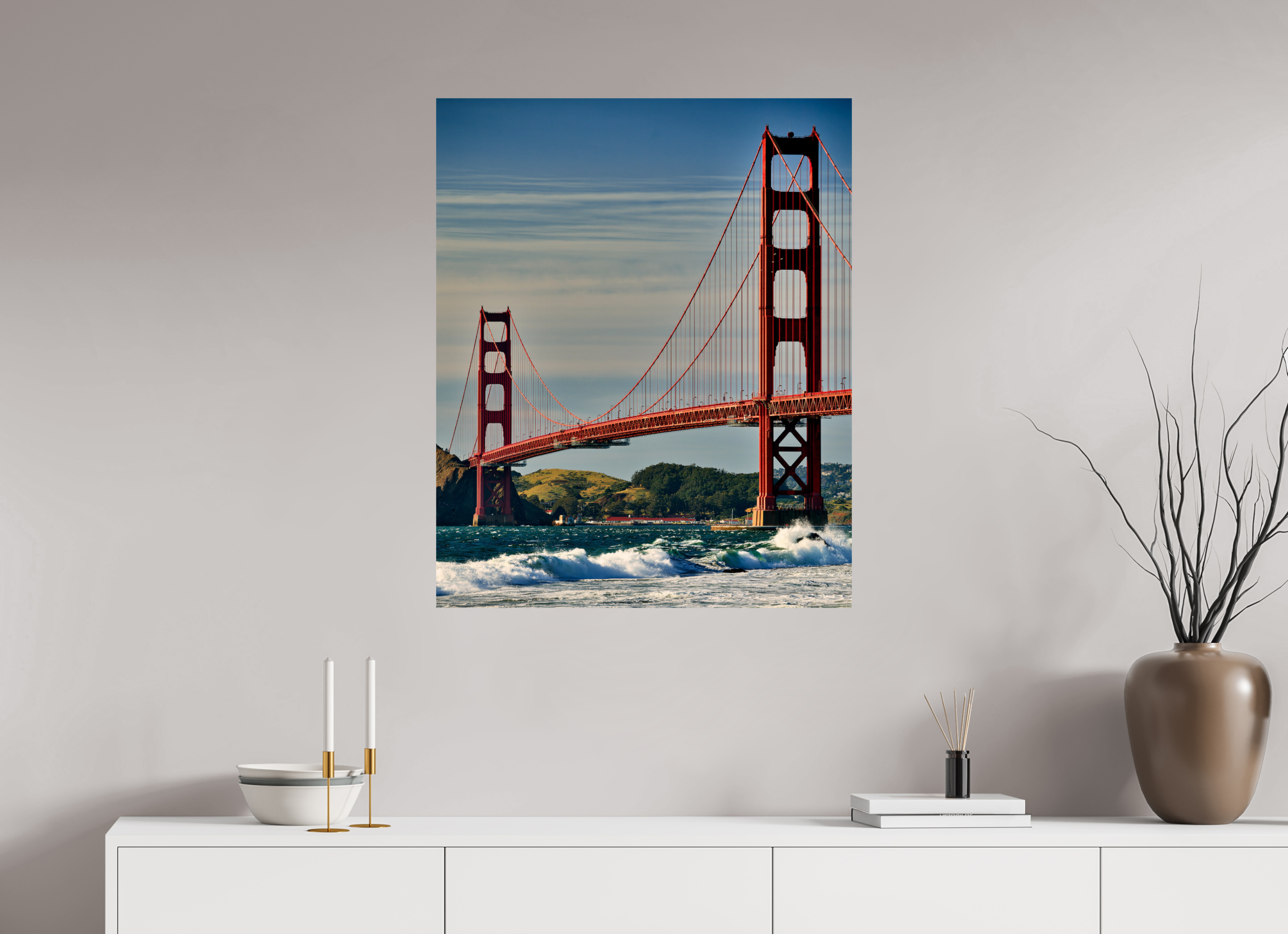 28 x 34.3″, Giclée Alu-Dibond Golden Gate II: Another Postcard View